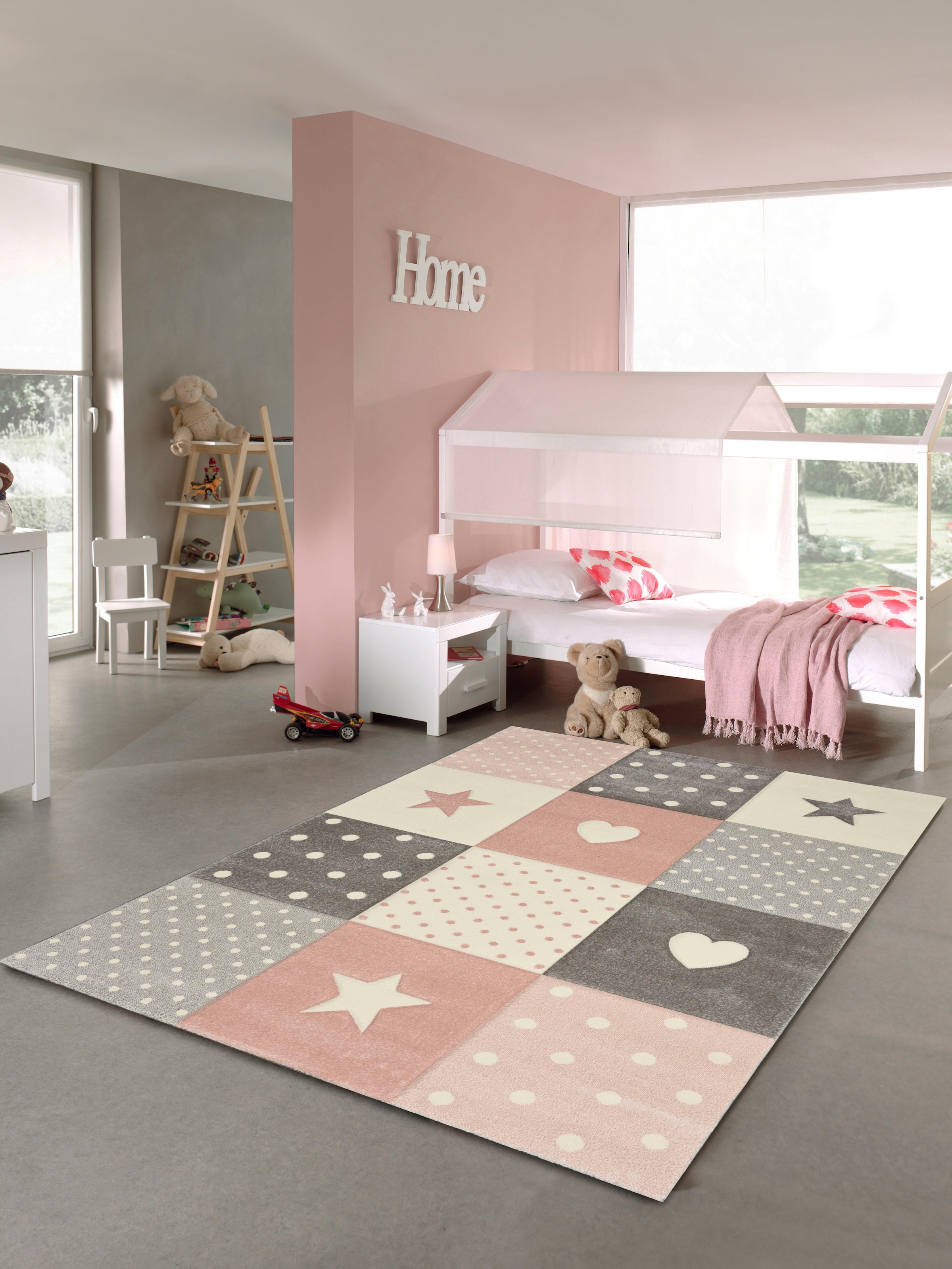 Image of merinos Kinderteppich "Pastel Kids 20339" rechteckig 13 mm Höhe handgearbeiteter Konturenschnitt