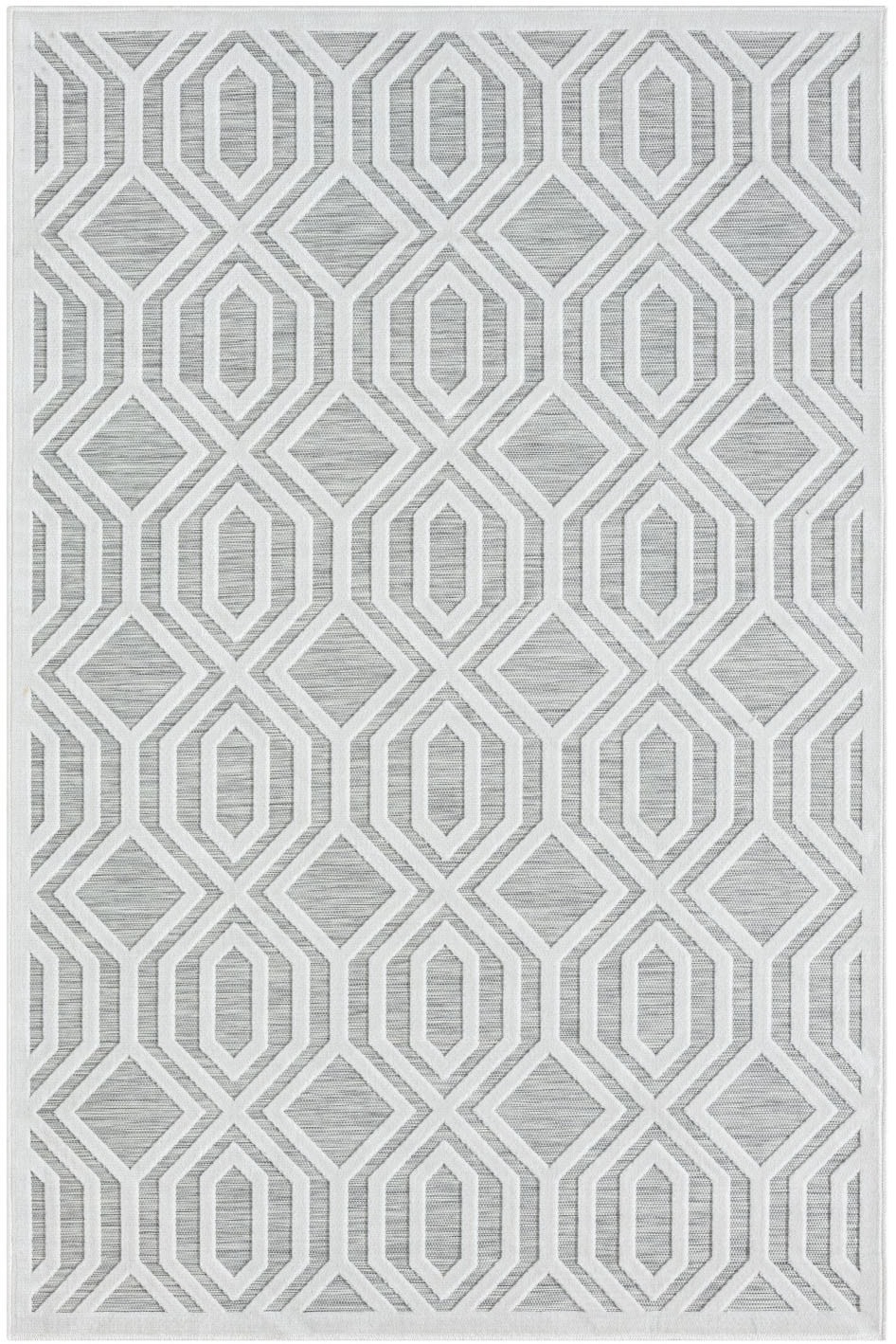 Myflair Möbel & Accessoires Teppich »Haven, LAGERRÄUMUNG!«, rechteckig, 8 mm Höhe, Rauten Motiv, Hoch-Tief Effekt, Outdoor geeignet, Balkon, Terrasse