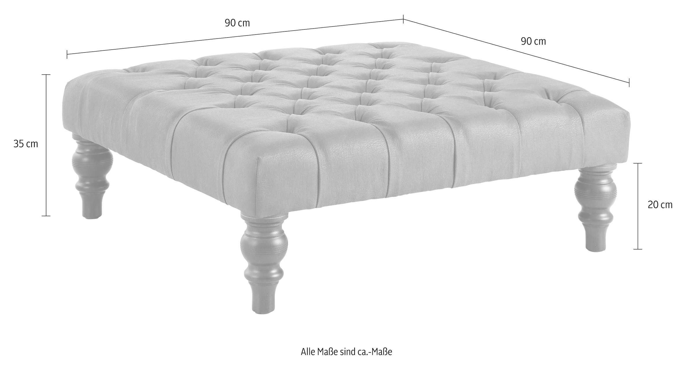 Home affaire Tabouret rembourré »Chesterfield« mit Knopfheftung , auch in Leder