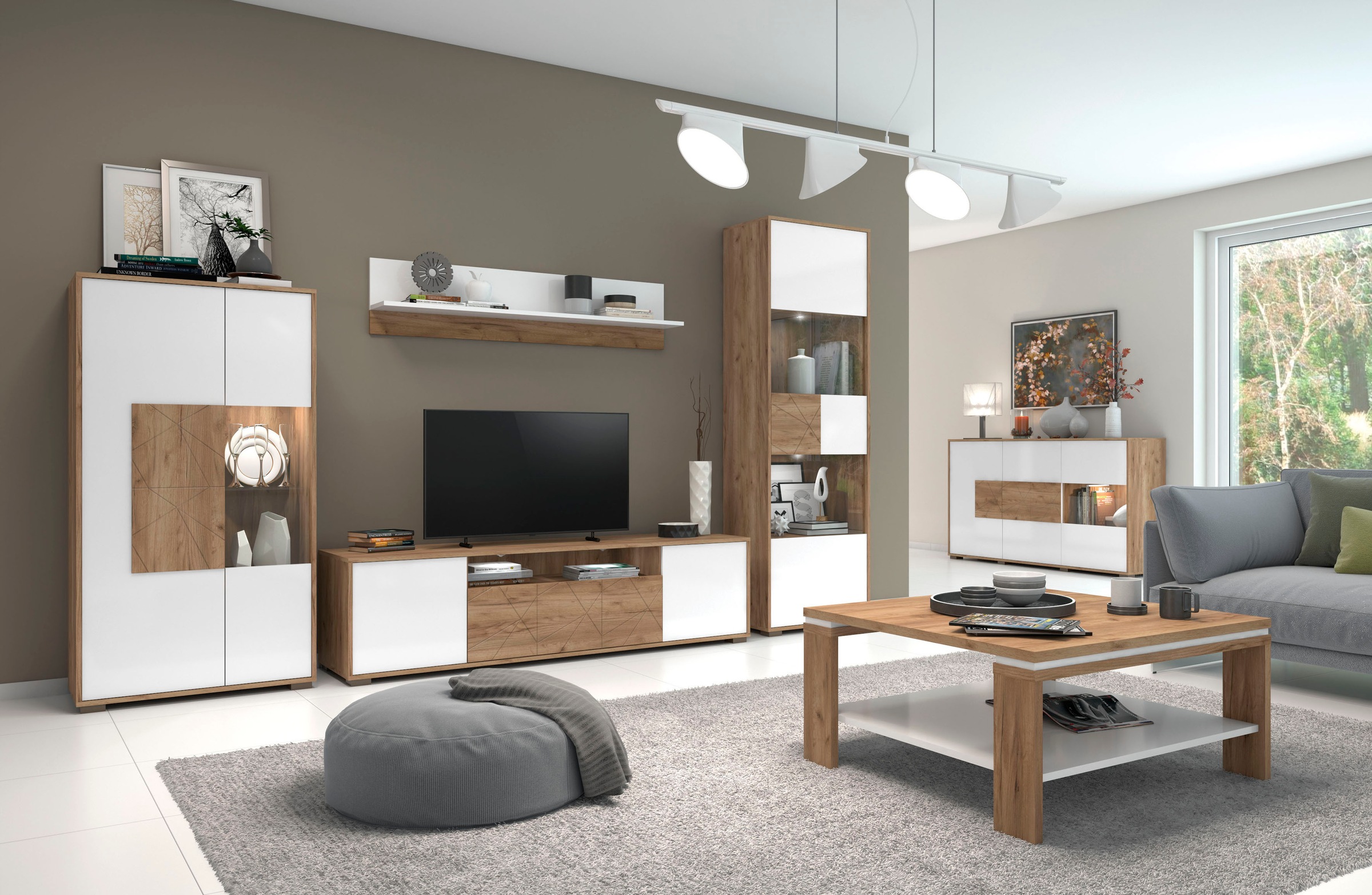 Image of GOODproduct Wandregal "Stela" weiss UV-lackierte Front, Breite: 139 cm