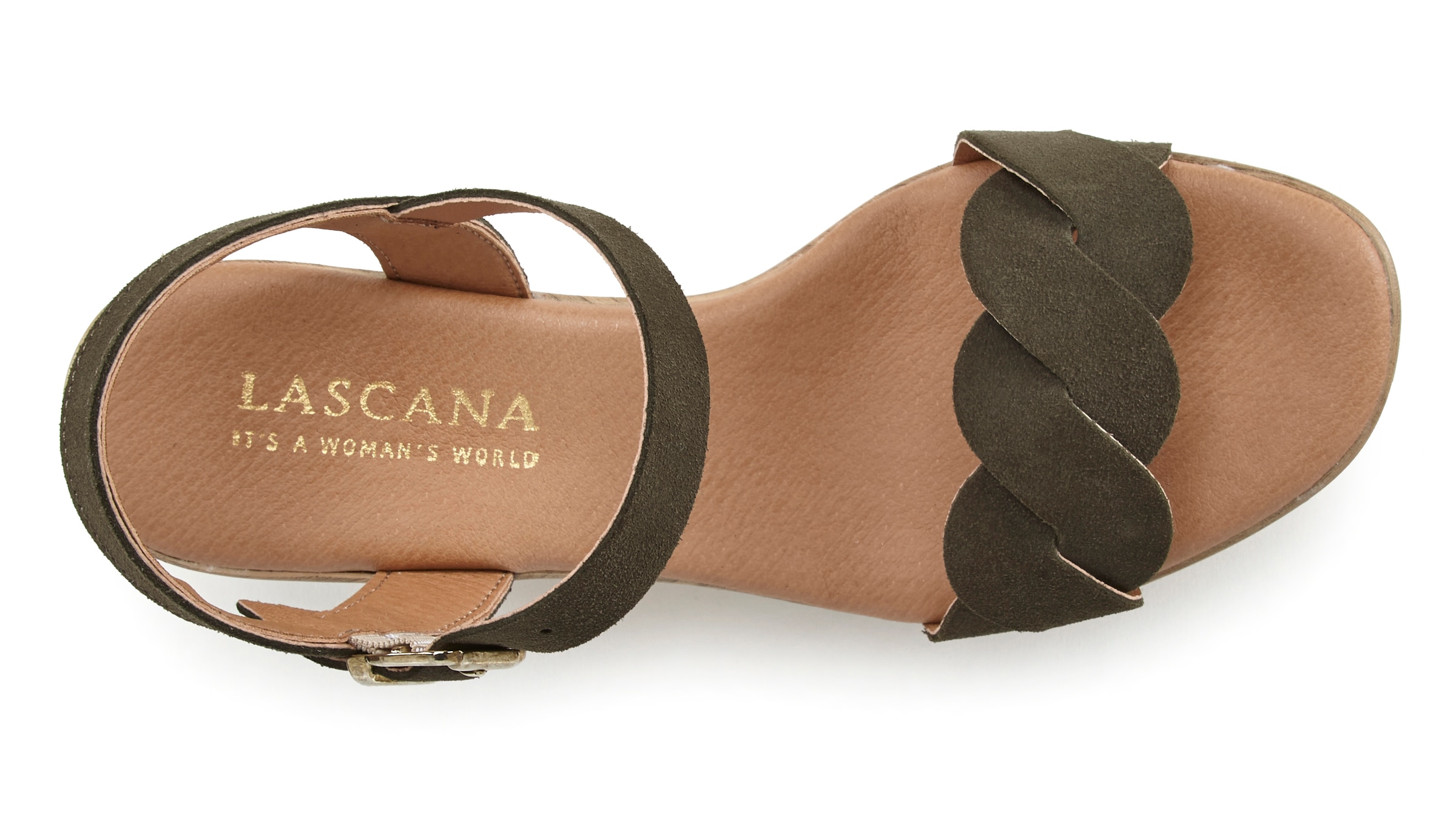 LASCANA Riemchensandalette, Sandale, Sommerschuh aus Leder mit Blockabsatz