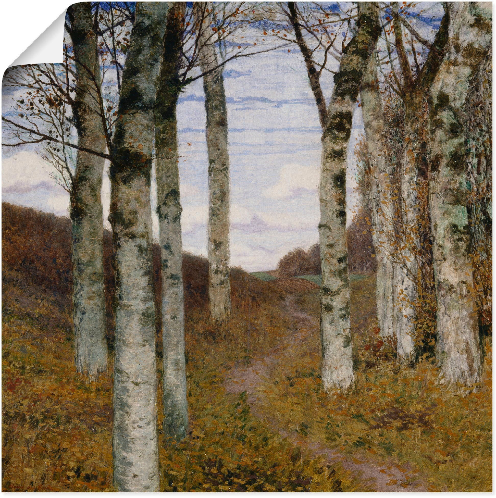 Artland Kunstdruck »Birken im Herbst. Um 1898«, Wiesen & Bäume, (1 St.), als Alubild, Leinwandbild, Wandaufkleber oder Poster in versch. Grössen