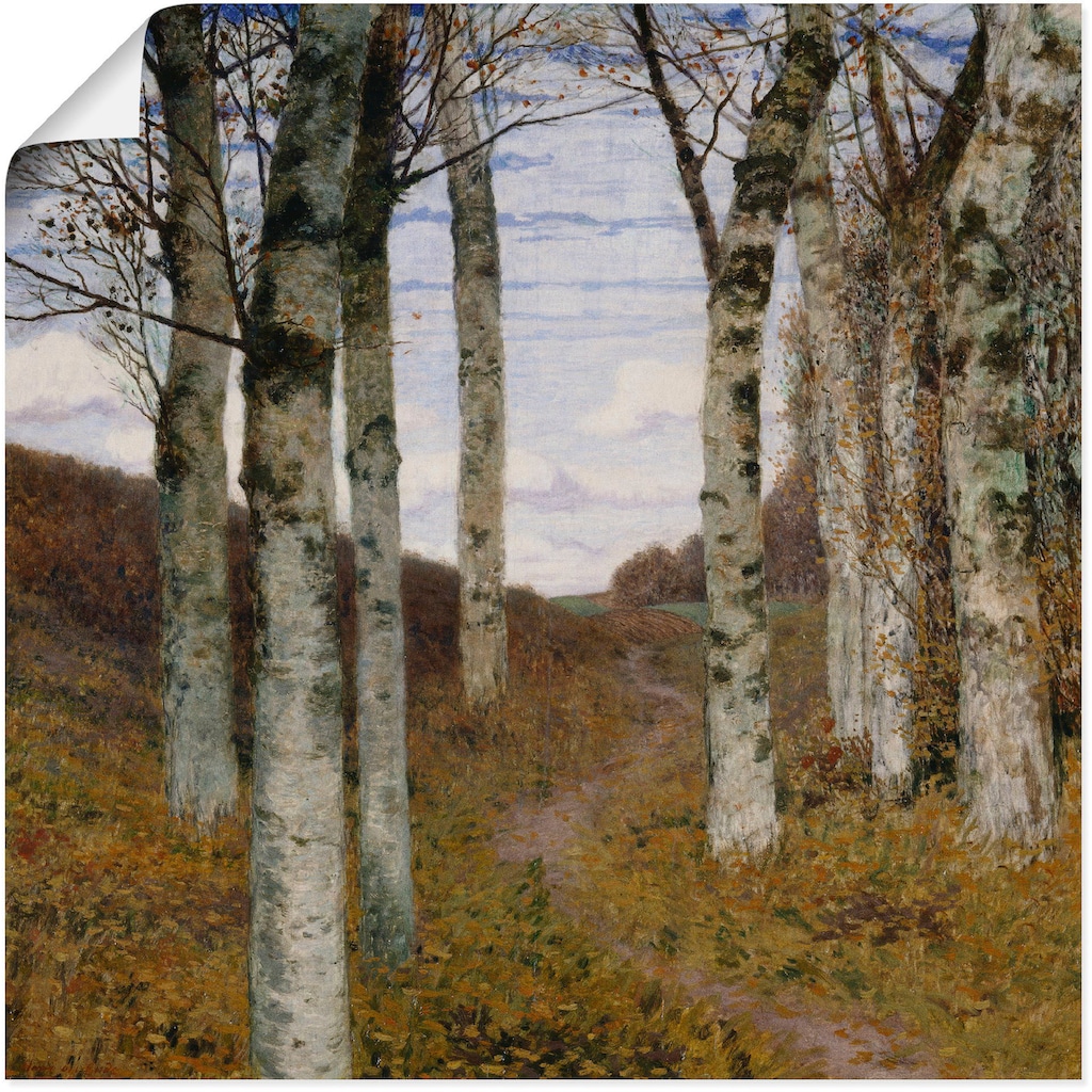 Artland Kunstdruck »Birken im Herbst. Um 1898«, Wiesen & Bäume, (1 St.)