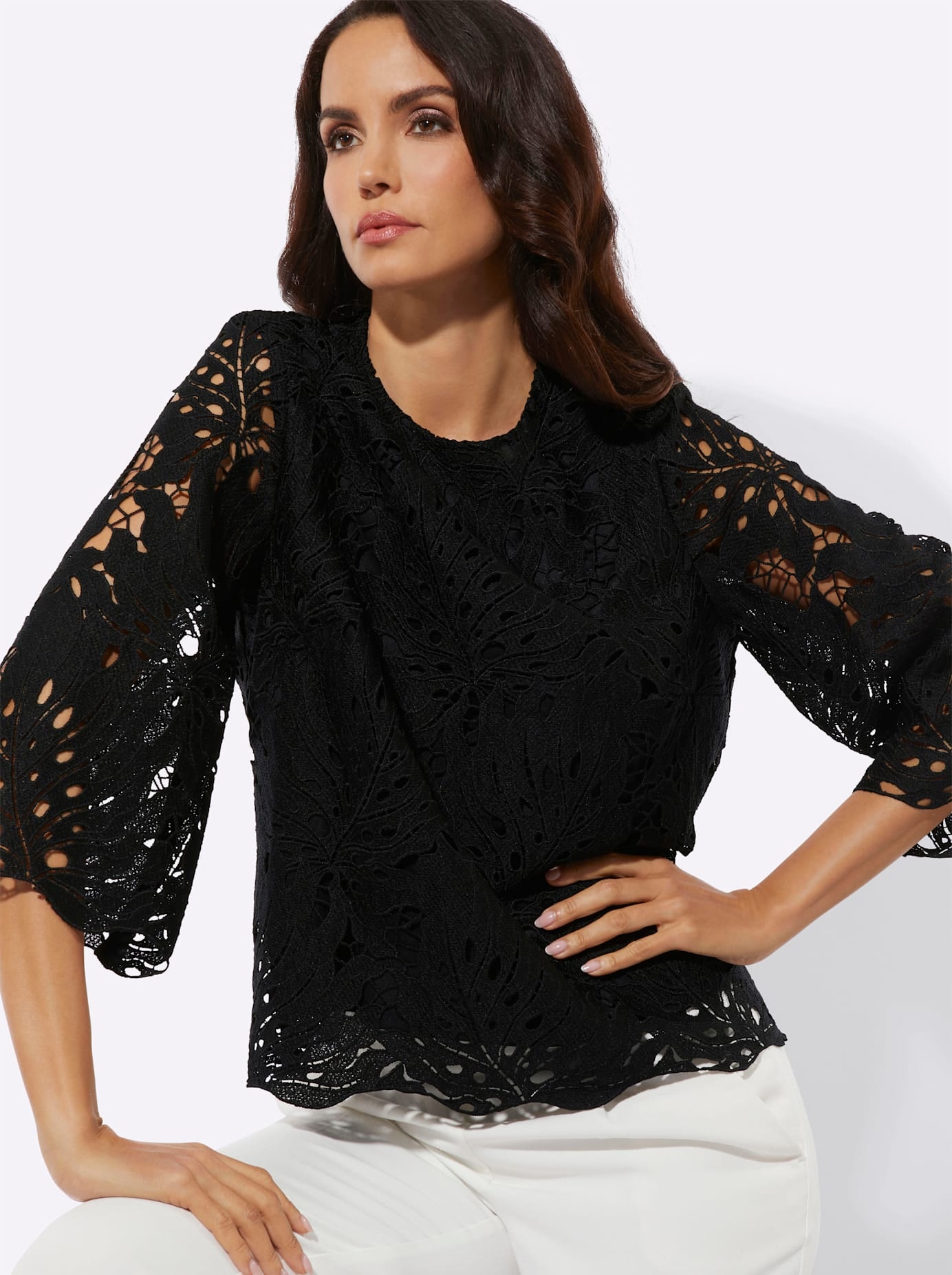 creation L Blouse en dentelle