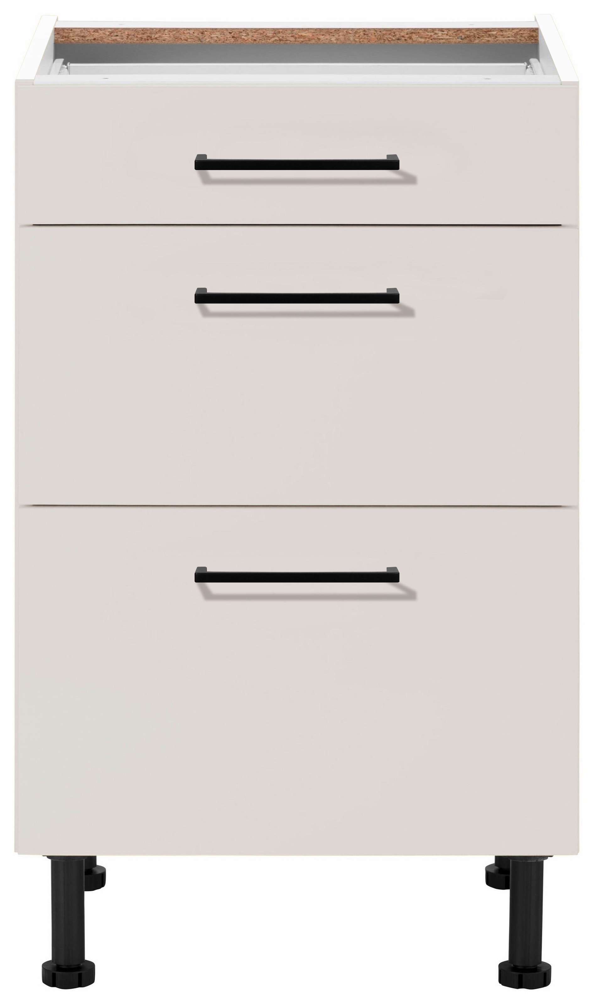 wiho Küchen Unterschrank »Nisos«, 50 cm breit, Soft-Close in Schubladen, verstellbare Füsse, ohne Platte