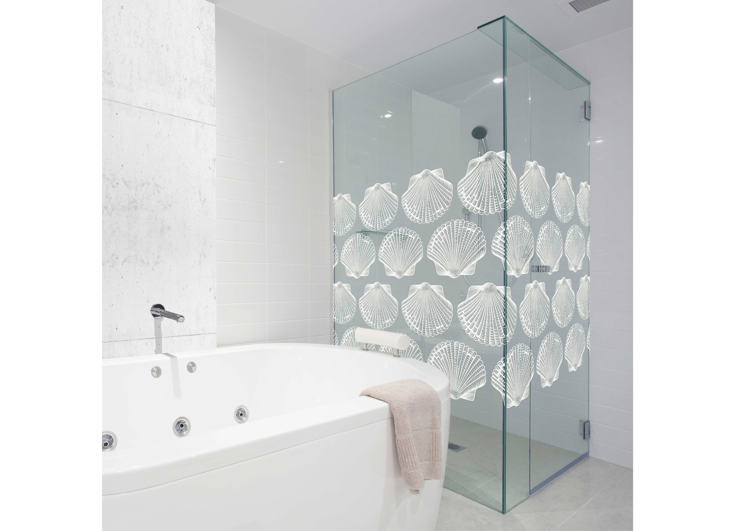MySpotti Fensterfolie »Look Shells white«, halbtransparent, glattstatisch haftend, 60 x 100 cm, statisch haftend