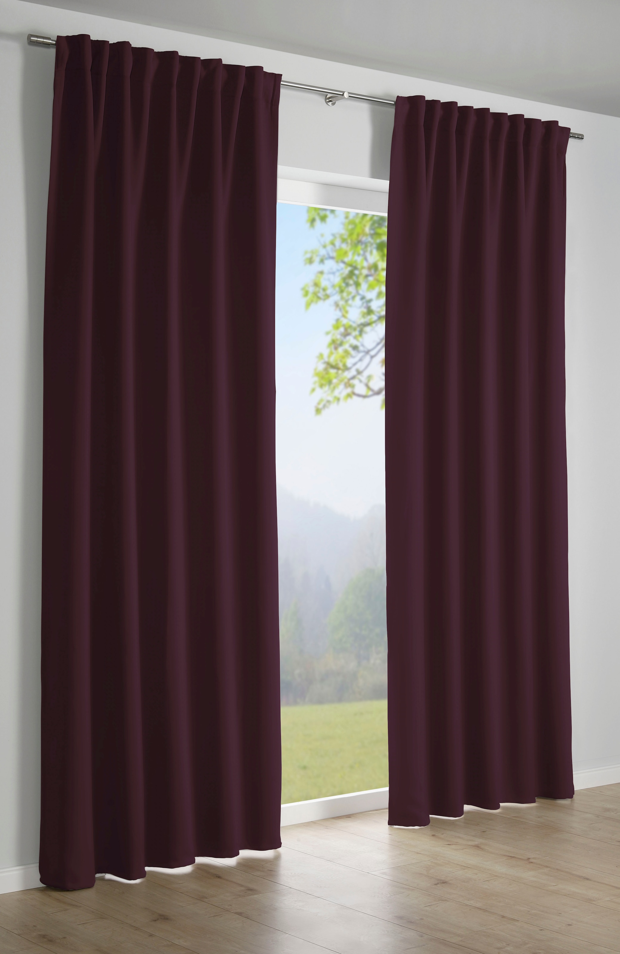 Image of GARDINIA Gardine "Schal mit Gardinenband Dimout" verdeckte Schlaufen 1 Stk. tlg. Stoff Dimout