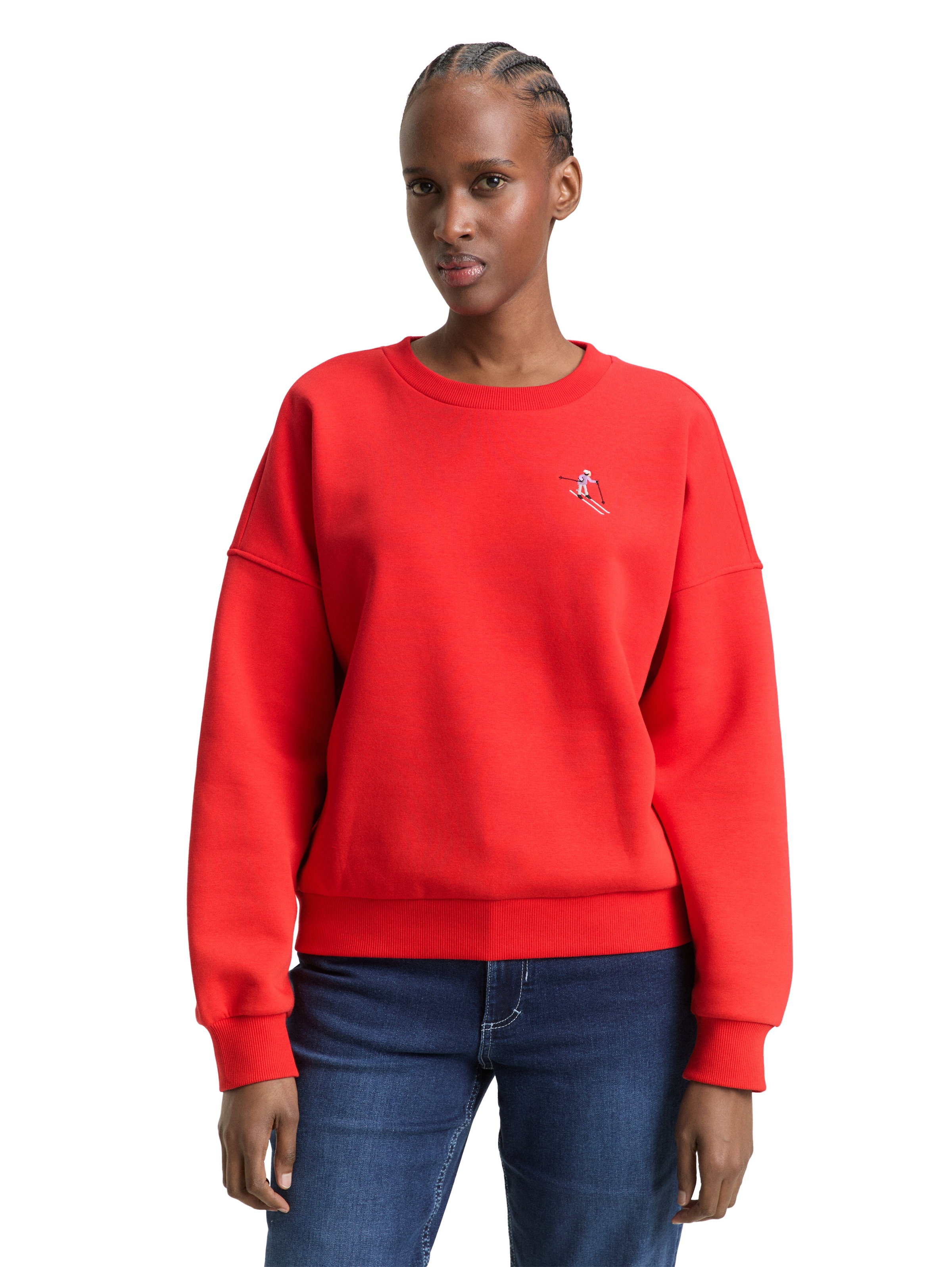 Image of TOM TAILOR Denim Sweatshirt, mit Rückenprint / Stickereien