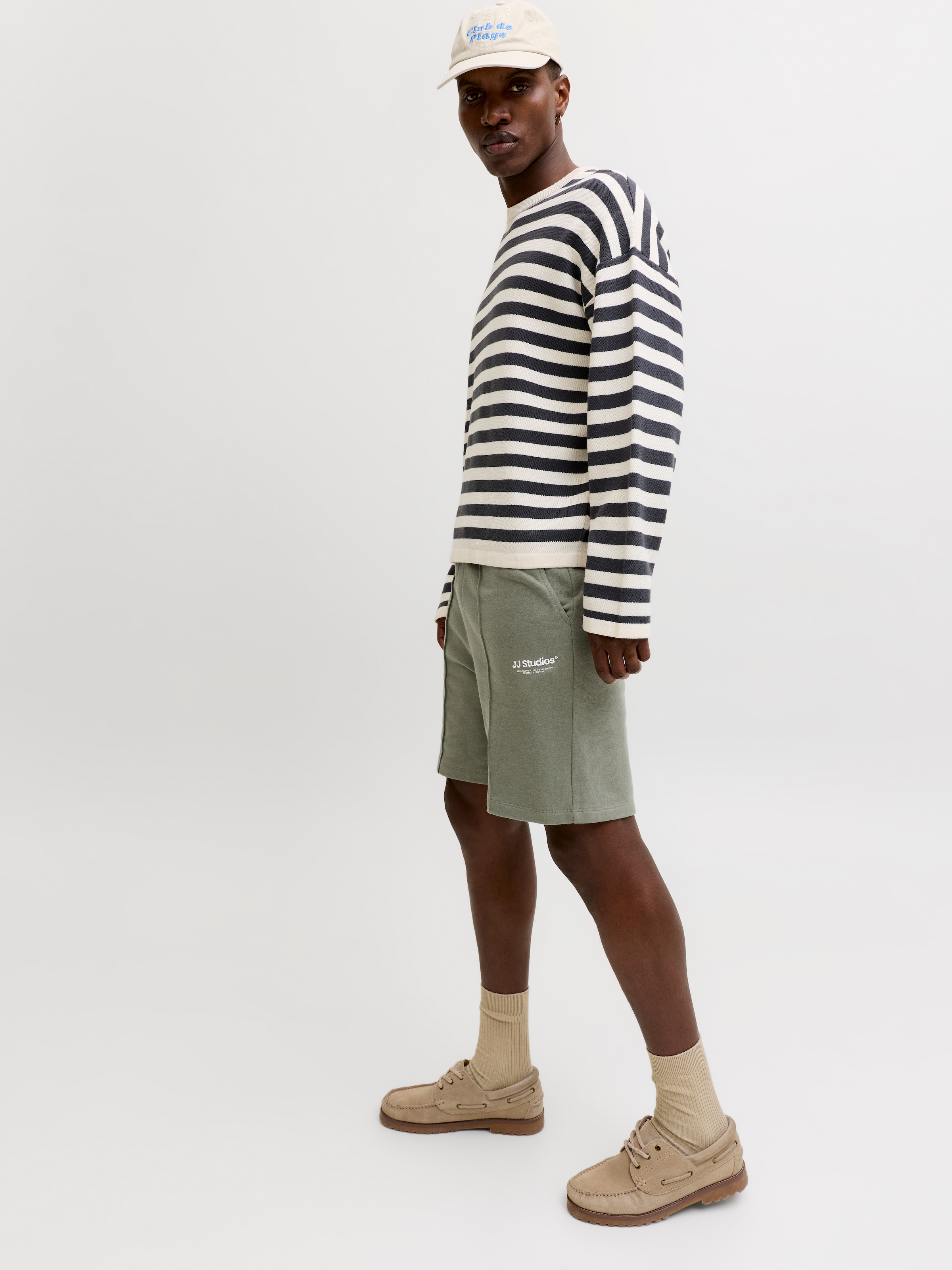 Jack & Jones Sweatshorts »JPSTKANE SOHO SWEAT SHORTS MID SN«  mélange de coton, coupe ample