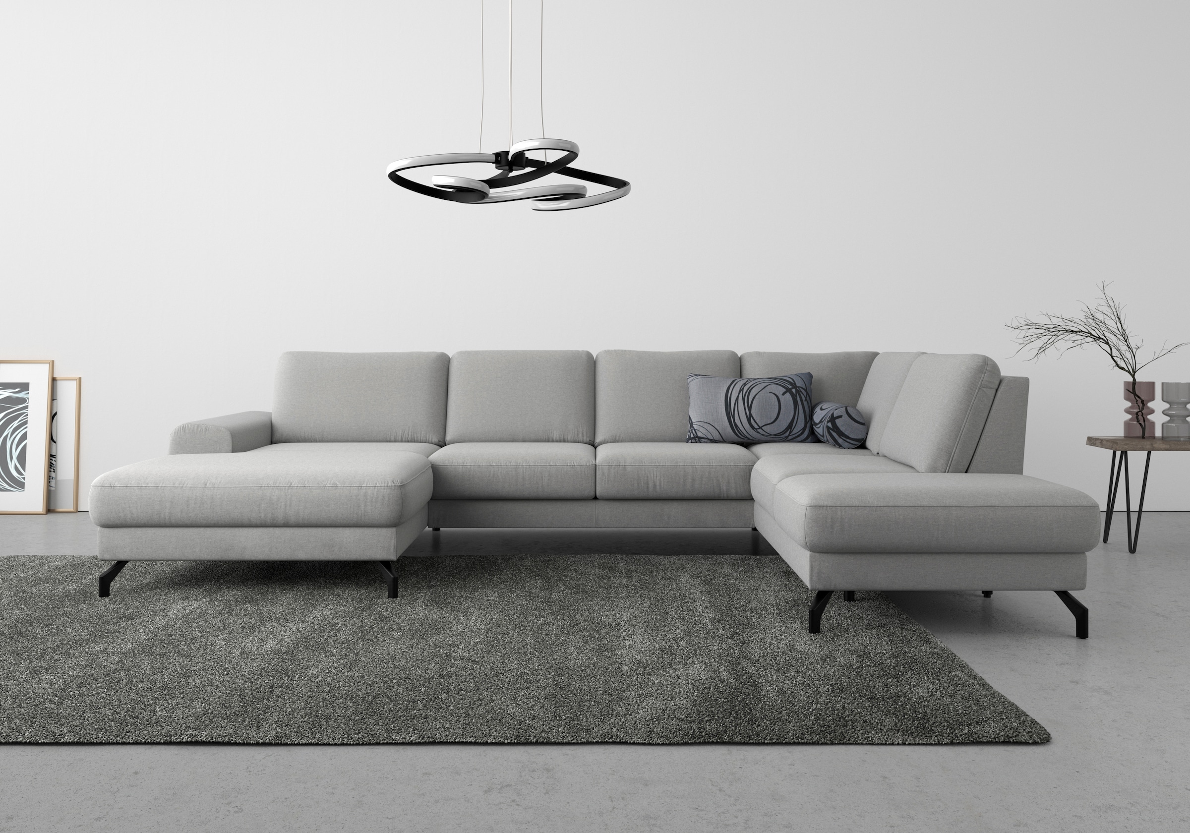 sit&more Wohnlandschaft »Cinturo U-Form« inklusive Sitztiefenverstellung und Federkern, Sitzhöhe 45 cm