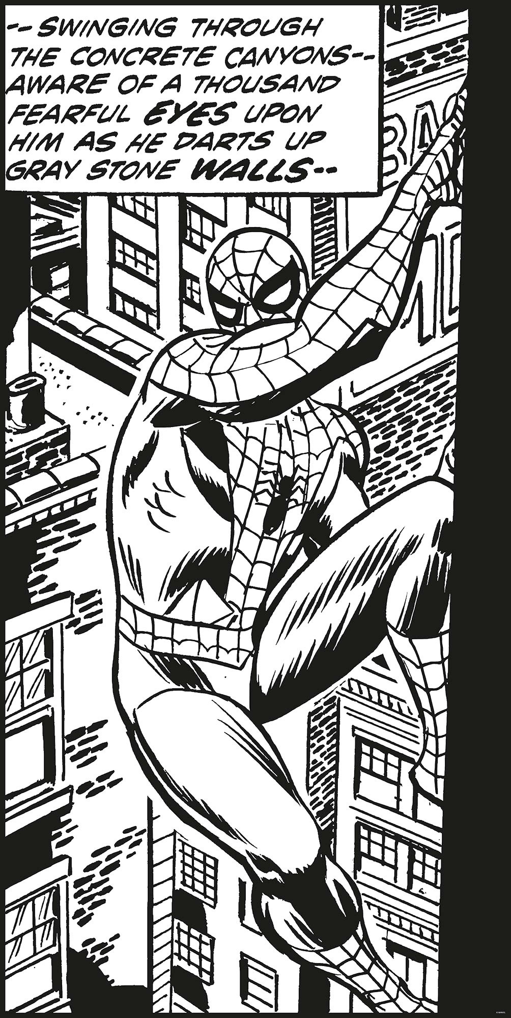Image of Komar Vliestapete "Digitaldruck Vlies - Spider-Man Classic Climb - Grösse 100 x 200 cm" bedruckt glatt Kinderzimmer