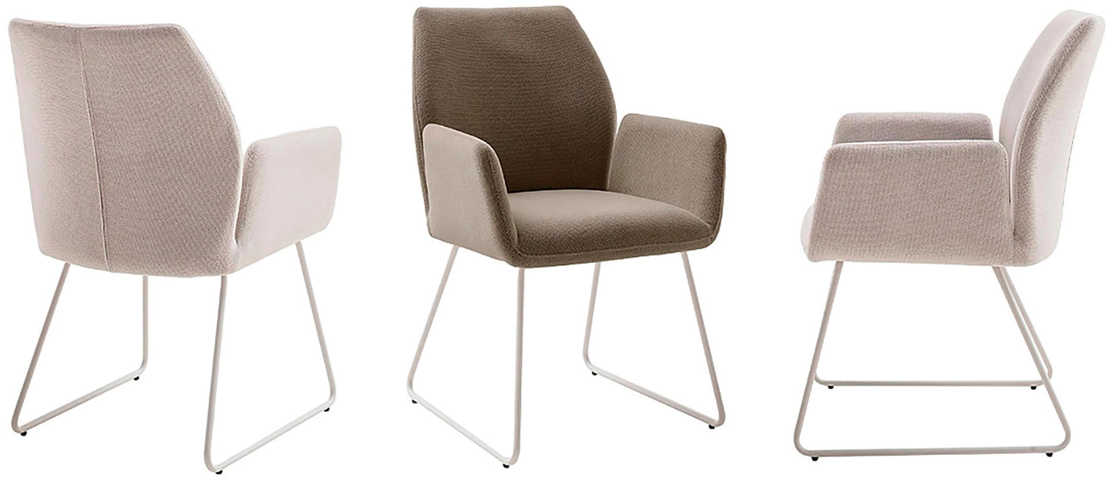 MCA furniture Chaise à 4 pieds »BEVERLY« (Set) 2 cuisEsszimmerstuhl,Chenilleoptik,360°drehbar,Sitzhöhe 49cm,belastbar 120kg