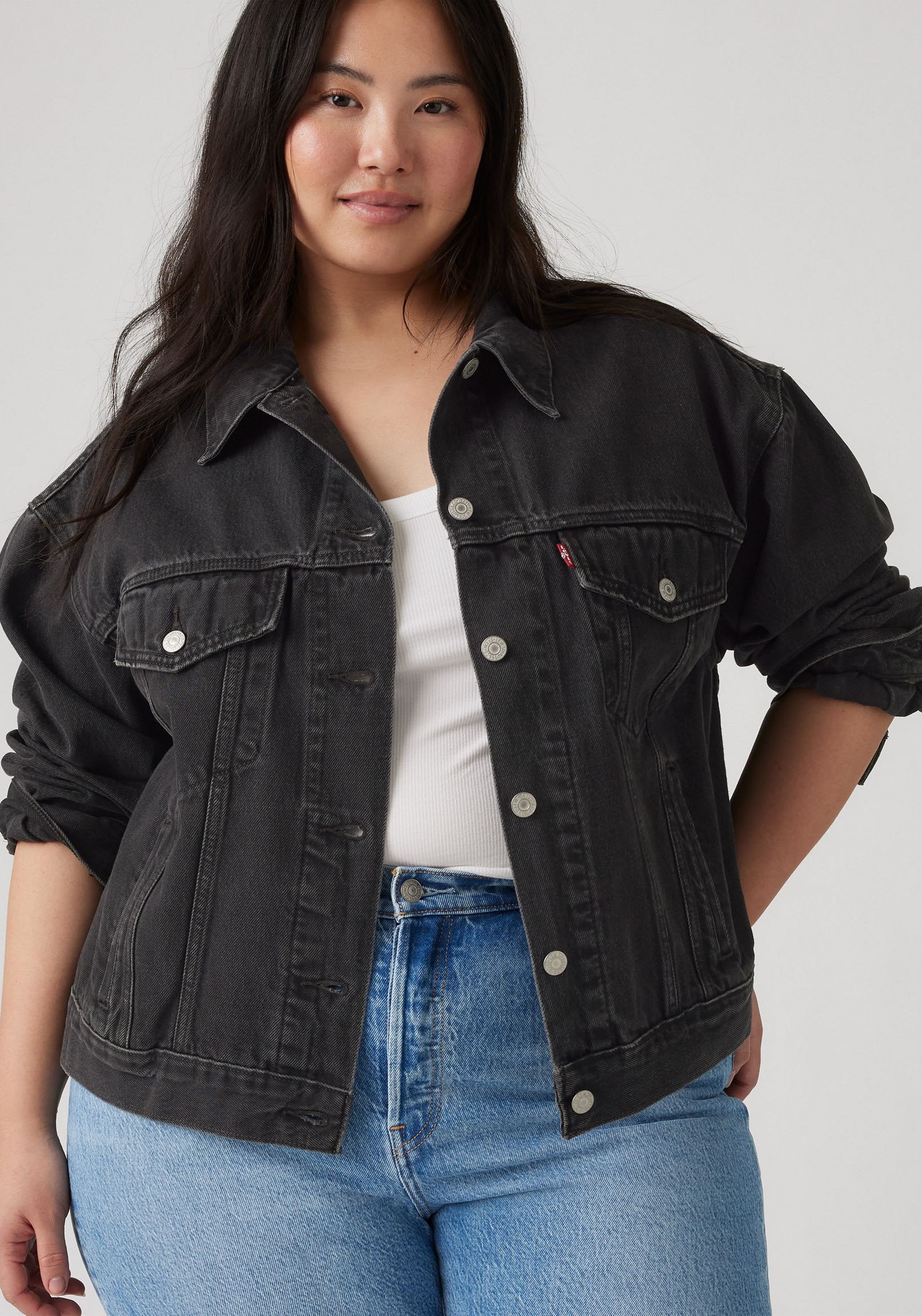 Levi's® Plus Veste en jean »TRUCKER« en léger effet usé