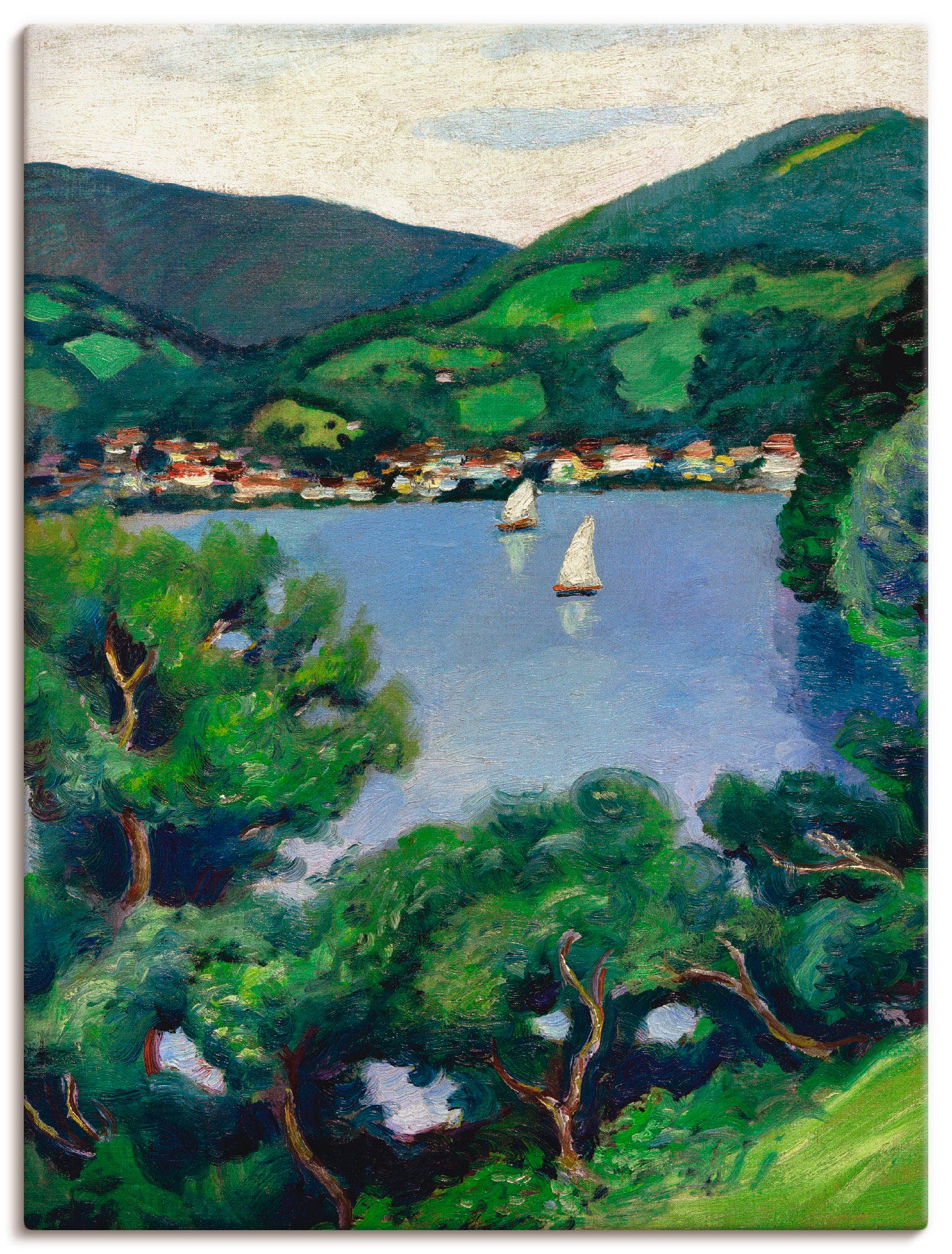 Image of Artland Wandbild »Ansicht vom Tegernsee«, Gewässer, (1 St.), in vielen Grössen & Produktarten -Leinwandbild, Poster, Wandaufkleber / Wandtattoo auch für Badezimmer geeignet bei Ackermann Versand Schweiz