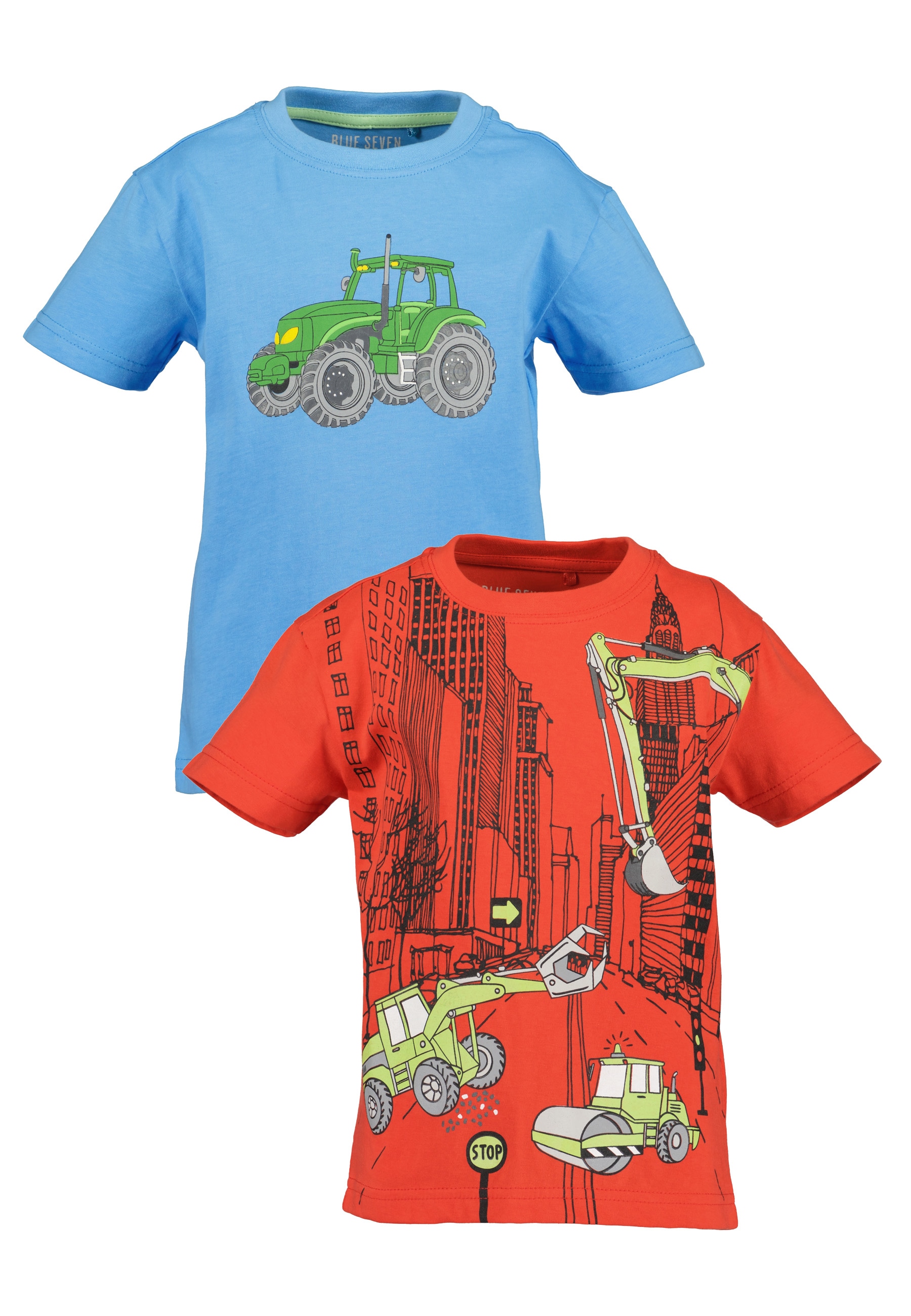 Blue Seven Kurzarmshirt, (Packung, 2 tlg.), mit coolen Frontmotiven