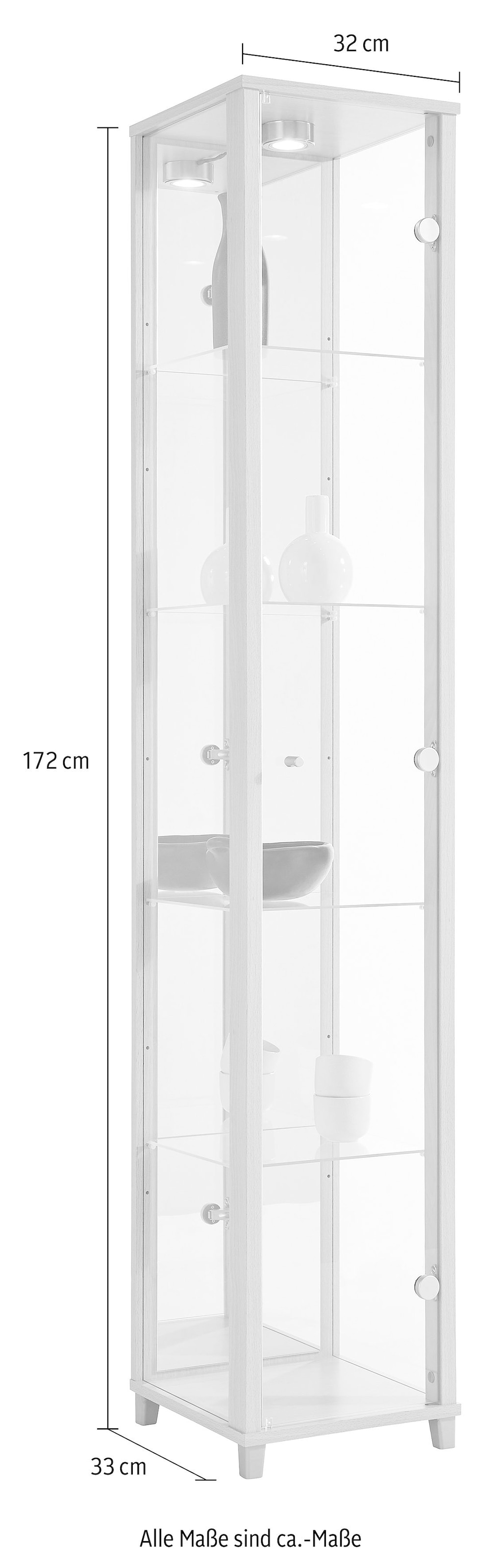 fif möbel Vitrine »OPTIMA«, Standvitrine/Glasvitrine 1x Glastür,perfekt für Sammler,Sammlervitrine