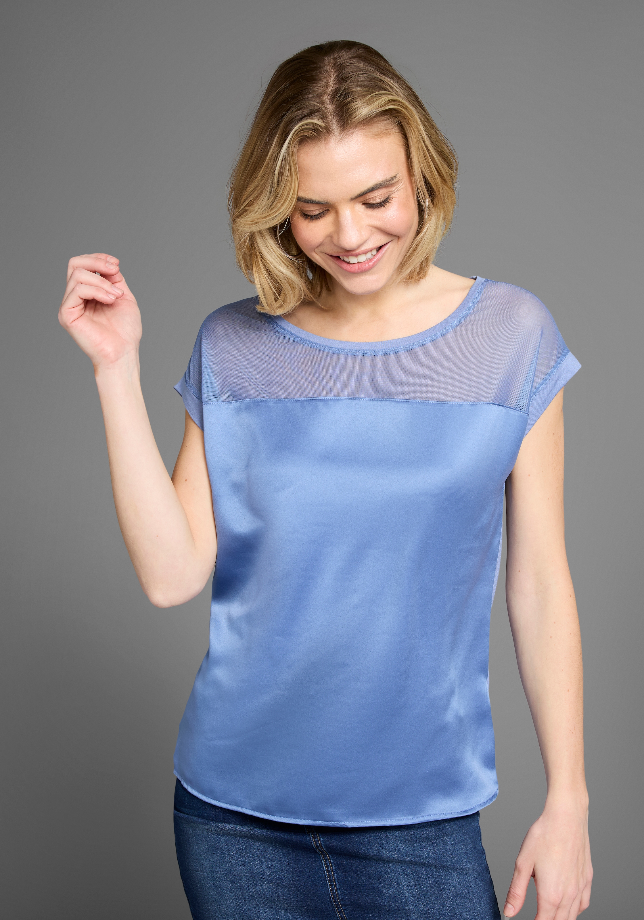 Laura Scott Shirtbluse, mit Meshpart