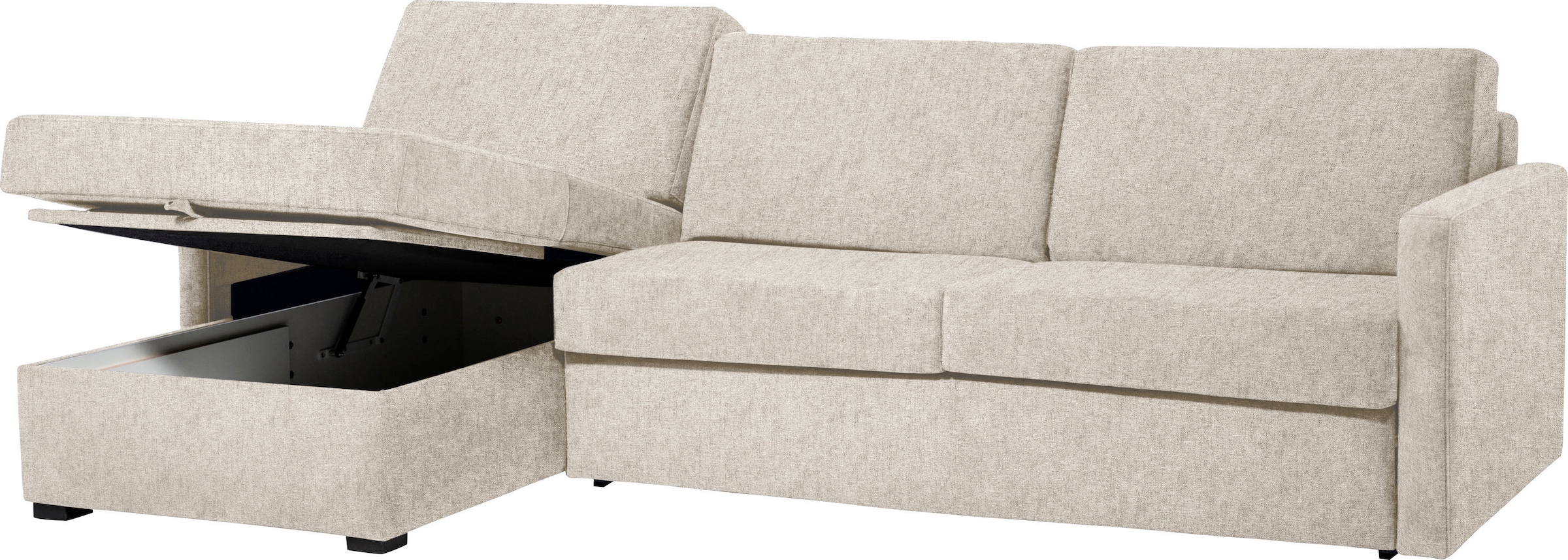 Places of Style Schlafsofa »GOLDPOINT Ecksofa 264 cm, Liegefläche (140/200cm), L-Form,«, Bettfunktion, Bonell-Federkernmatratze und Dauerschläfer-Funktion