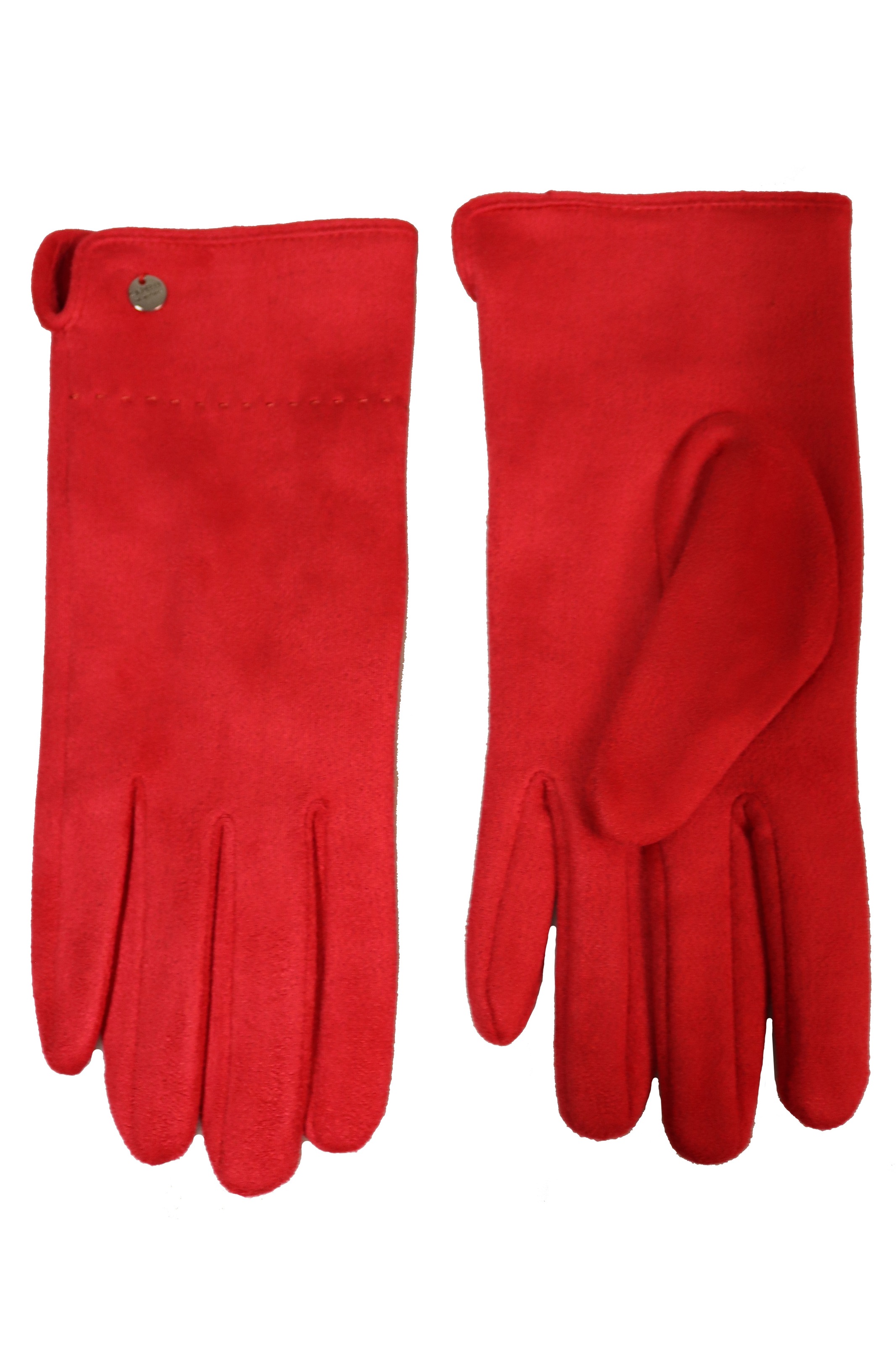 Capelli New York, Unisex, mit Ziernaht, Metall-Logo, Feinripp-Strick, elastisch, rot, Einheitsgröße, Strickhandschuhe von Capelli New York