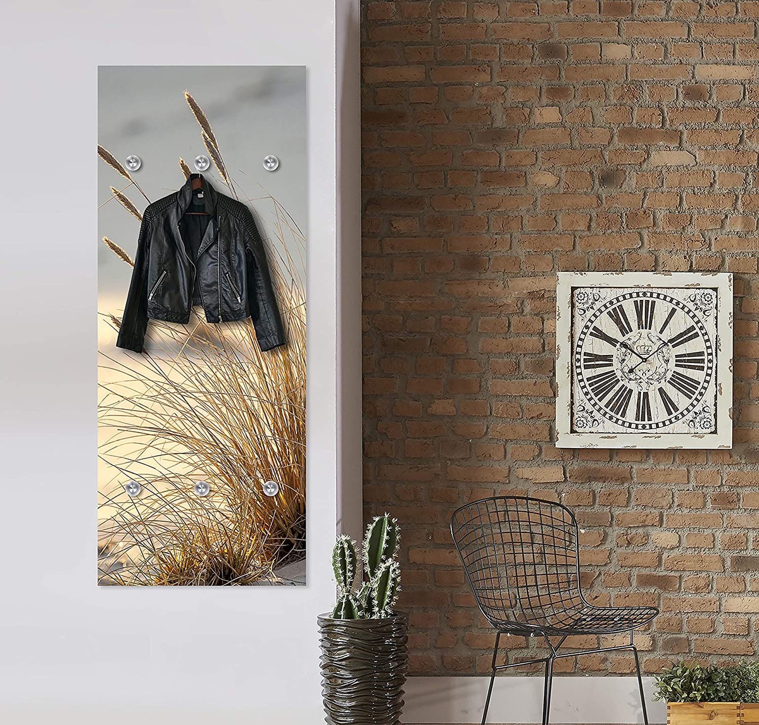 Image of queence Garderobenleiste "Sylt" Wand Garderobe, Strand, Gräser, Düne, platzsparend