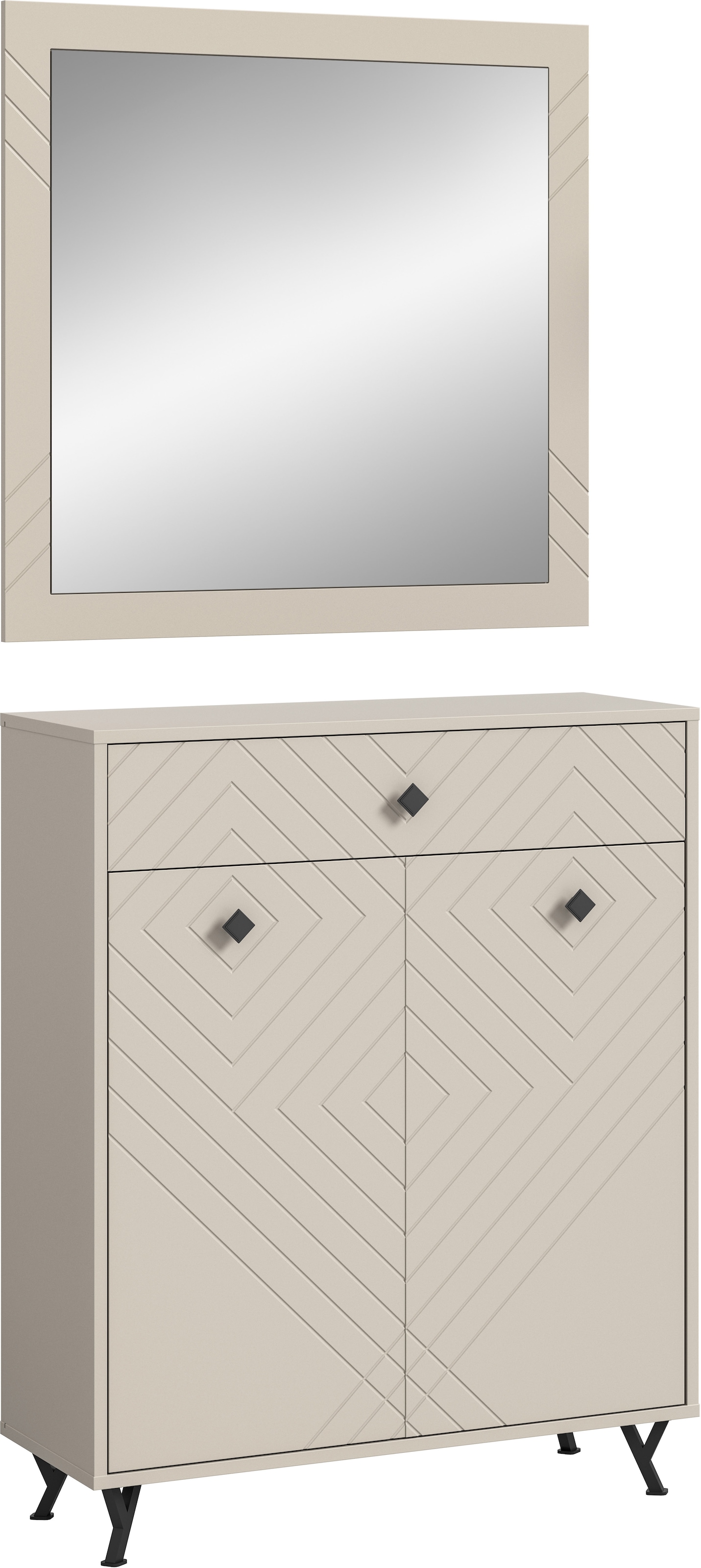 Image of Home affaire Garderoben-Set "Mento, 2-teilig, Ornamentfräsung in der Front, bestehend aus:" Set, 2 Stk. tlg.