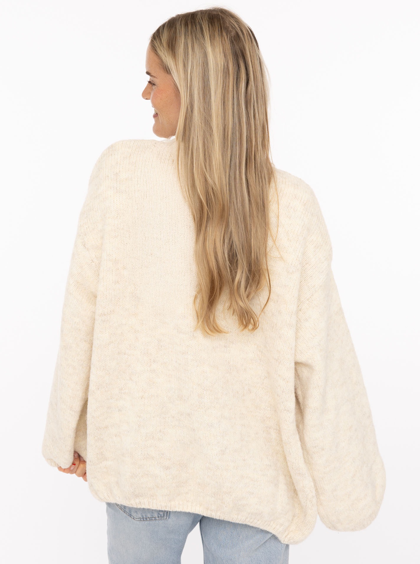 Zwillingsherz Strickjacke offen, ohne Verschluss,  mit Wollanteil