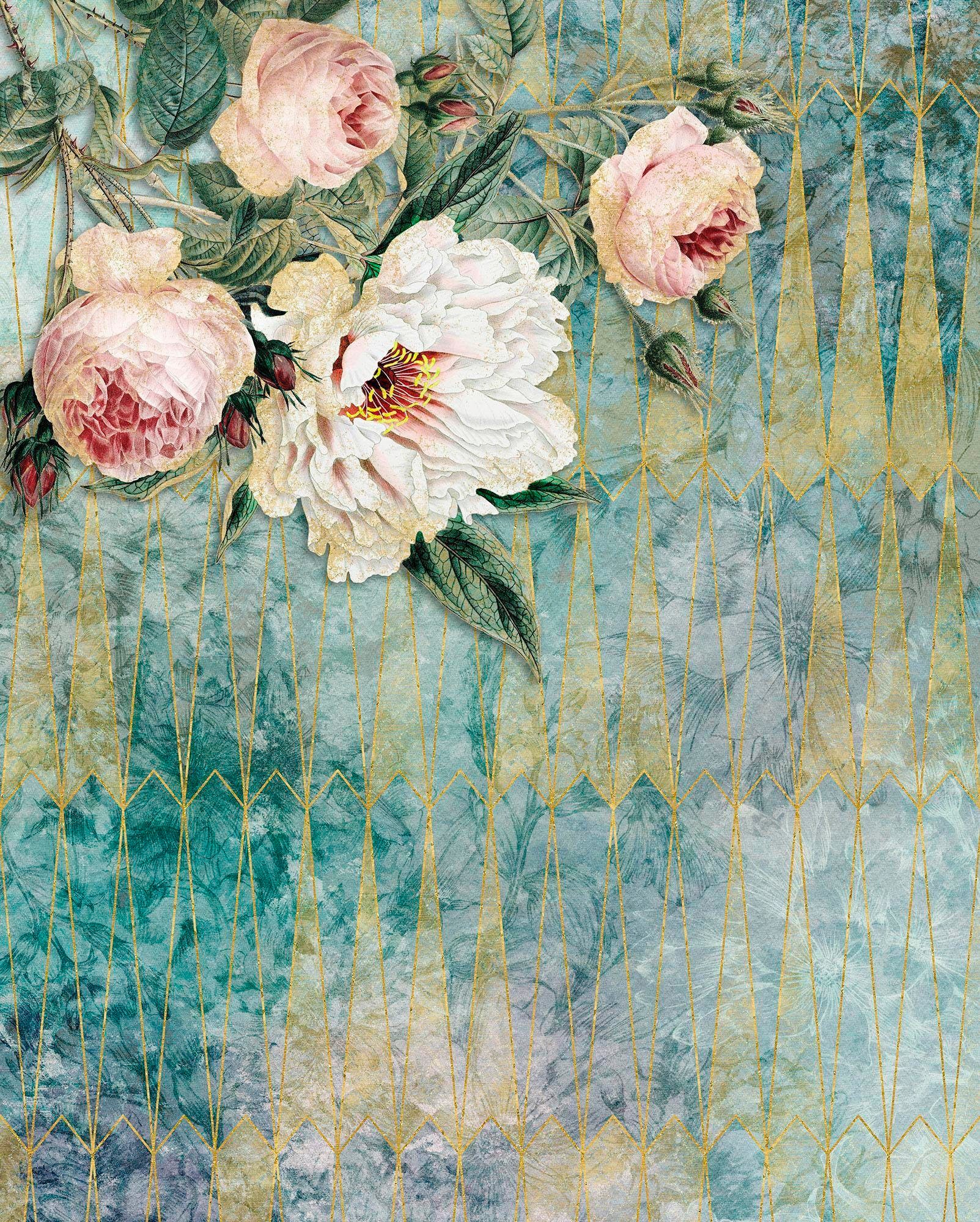 Image of Komar Vliestapete "Digitaldruck Vlies - La Rosa - Grösse 200 x 250 cm" bedruckt glatt Wohnzimmer, Schlafzimmer