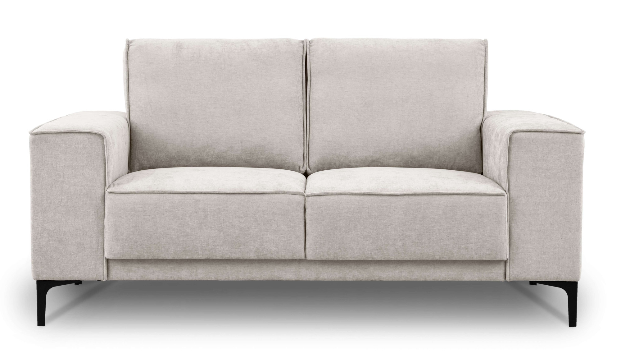 Places of Style 2-Sitzer »Kompaktsofa Oland, Struktur, Flachgewebe, Luxus-Microfaser, Boucle«, 164 cm, Wellenunterfederung, Skandi-Design, Metallfüsse