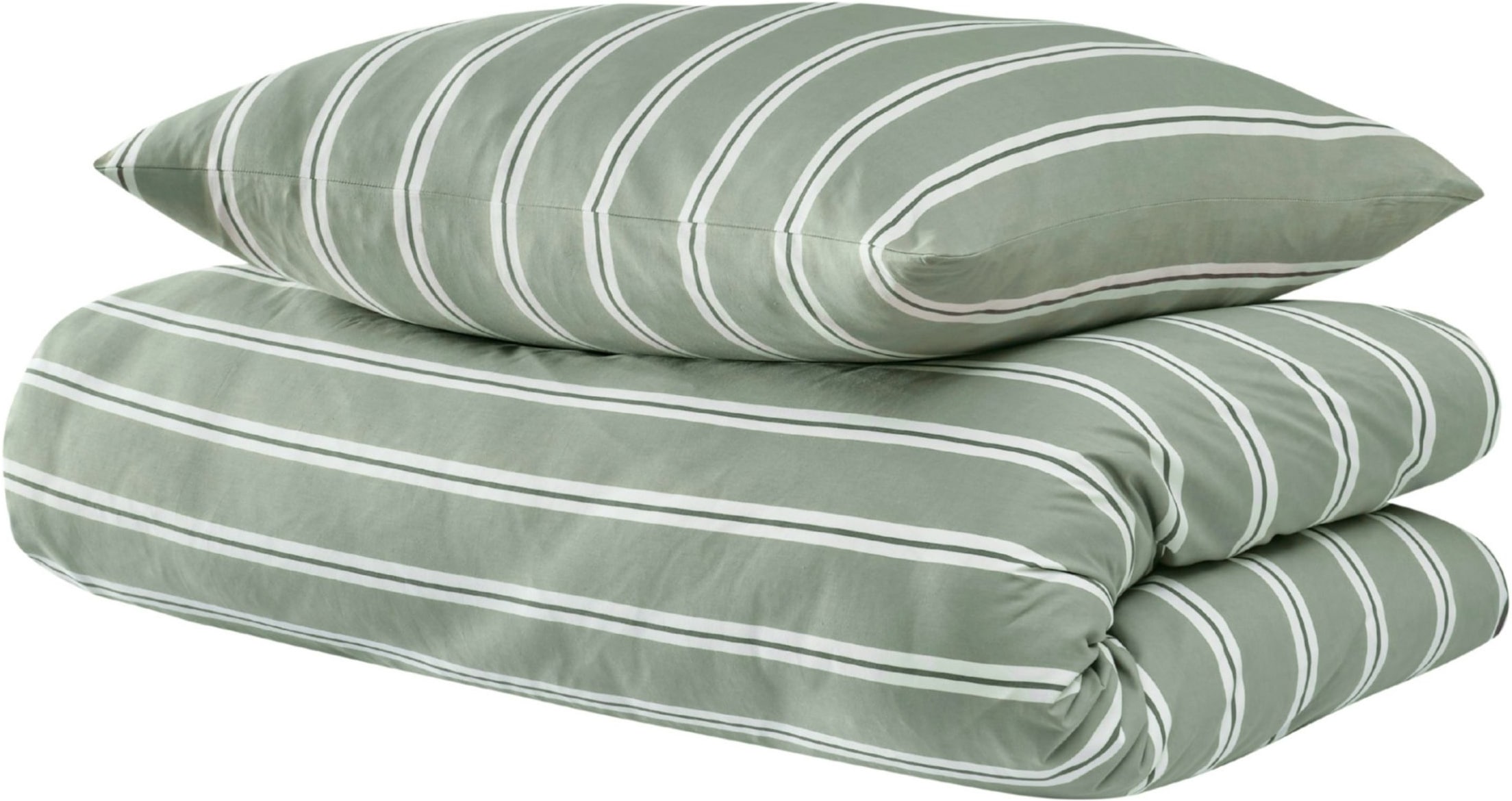 uncover by SCHIESSER Linge de lit »Colorado mit Streifen in angesagten Farben, 135x200 cm + 80x80 cm« 2 cuis Made in Green