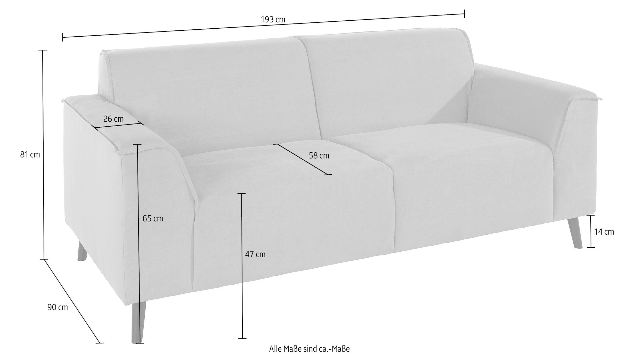 »Amora«, komfortablen 2,5-Sitzer inklusive DOMO Federkerns collection versandkostenfrei auf