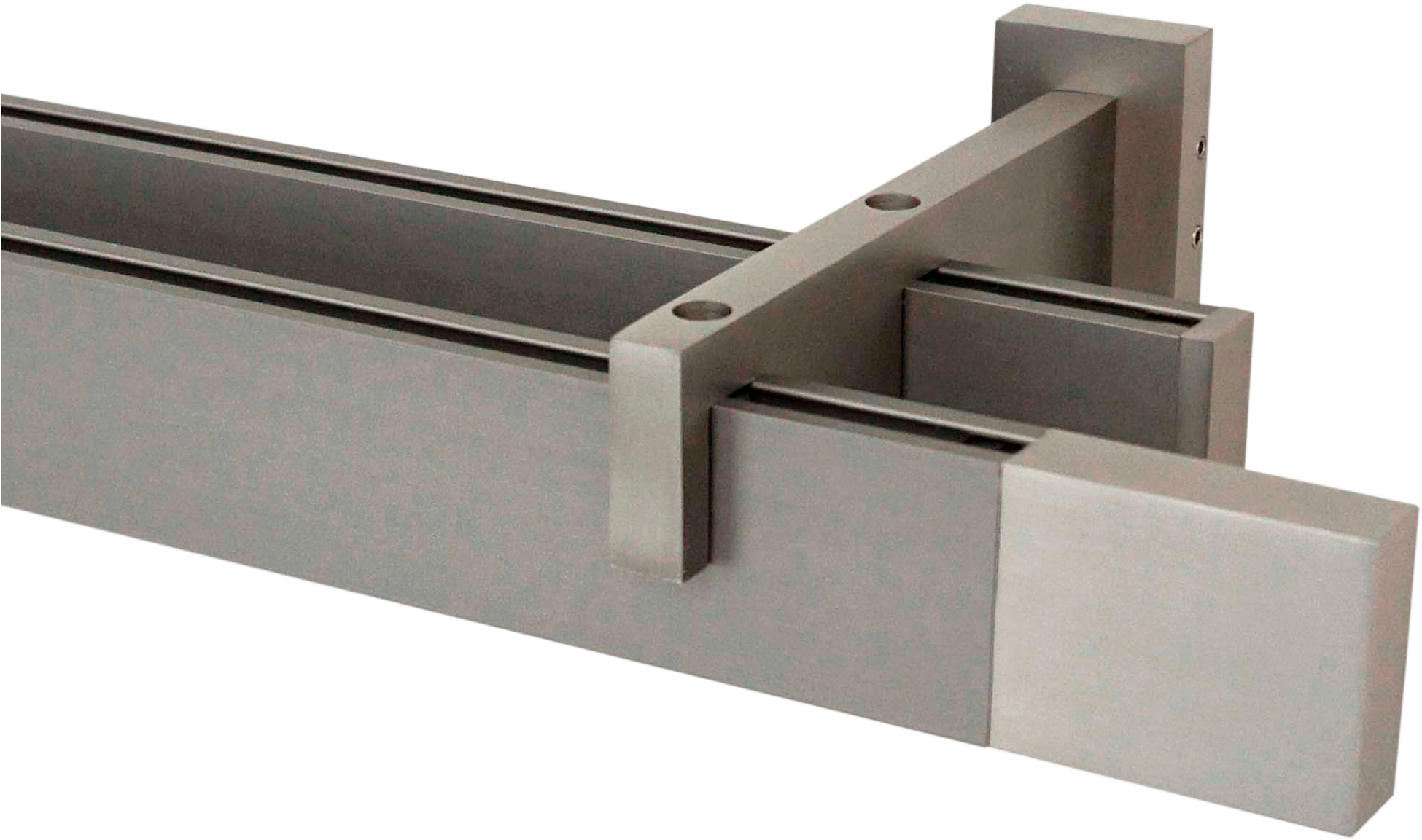 GARESA Gardinenstange »FLAT«, 2 läufig-läufig, Wunschmasslänge, Rechteckprofil, Wandmontage, perfekter Lauf, modern, verlängerbar