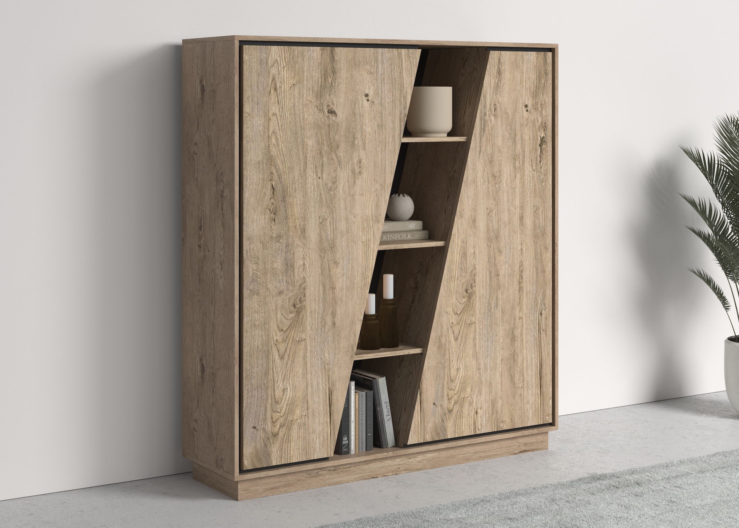 Highboard »Accent«, Schwebeoptik durch Sockelfuss, Masse 128x143x37 cm