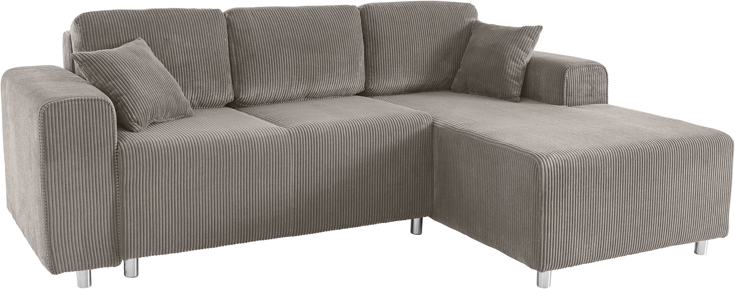 Home affaire Ecksofa »Györ«, L-Form, wahlweise mit Bettfunktion und Bettkasten incl. 2 Zierkissen