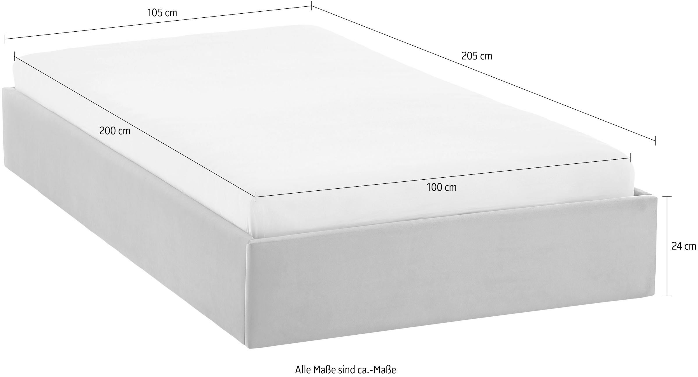 Westfalia Schlafkomfort Lit rembourré »Osaka« auch ohne Matratze erhältlich oder in H2,H3 und H4 erhältich