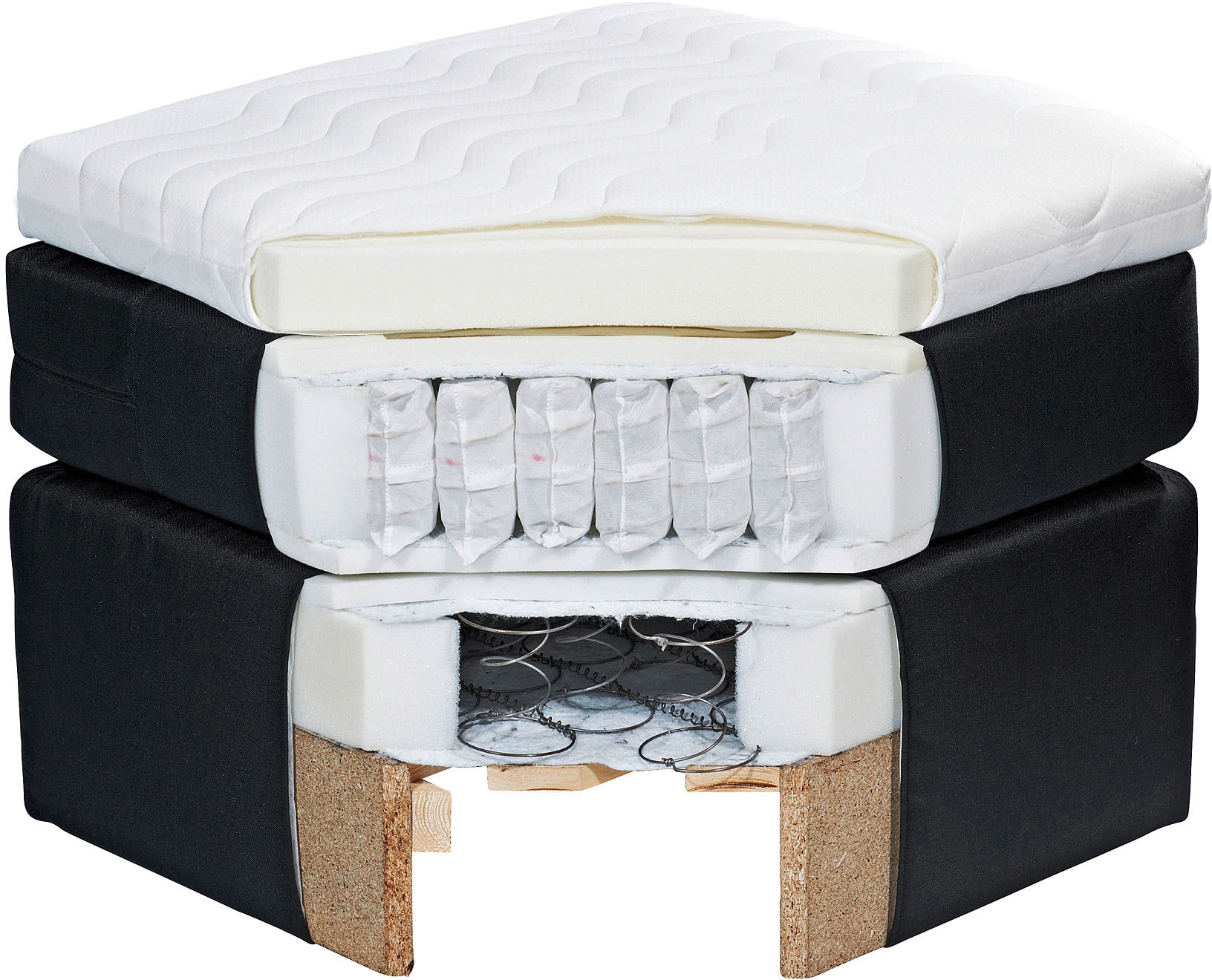 ED EXCITING DESIGN Lit boxspring »Gibsons in der Grösse 200x220cm, Überlänge« erhältlich in verschiedenen Farben