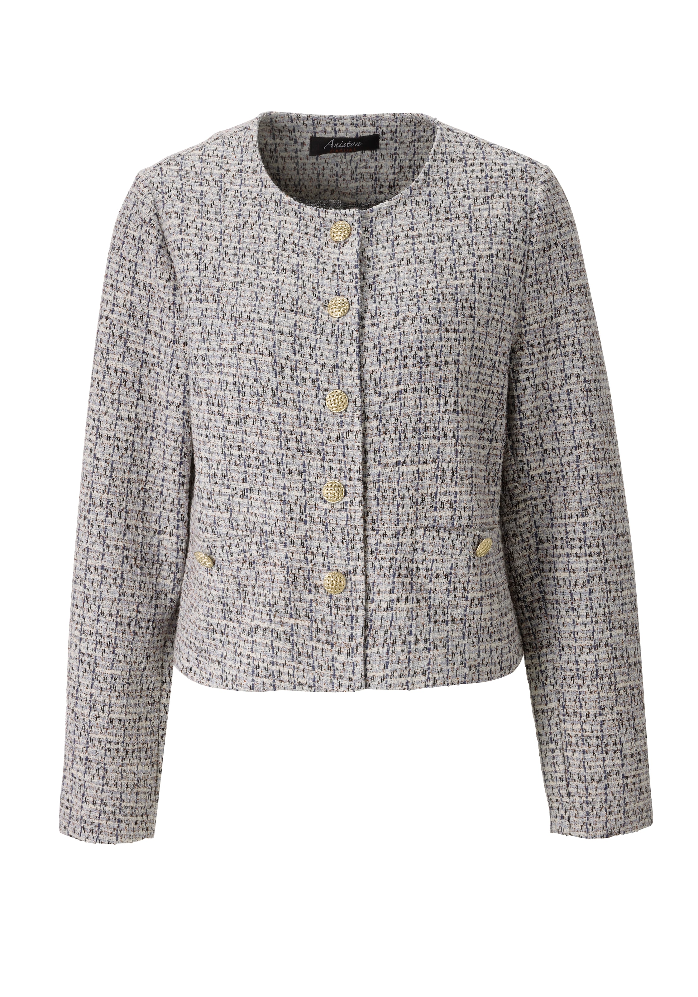Aniston CASUAL Blazer court aus melierter Bouclé-Jacquard-Qualität - NEUE KOLLEKTION