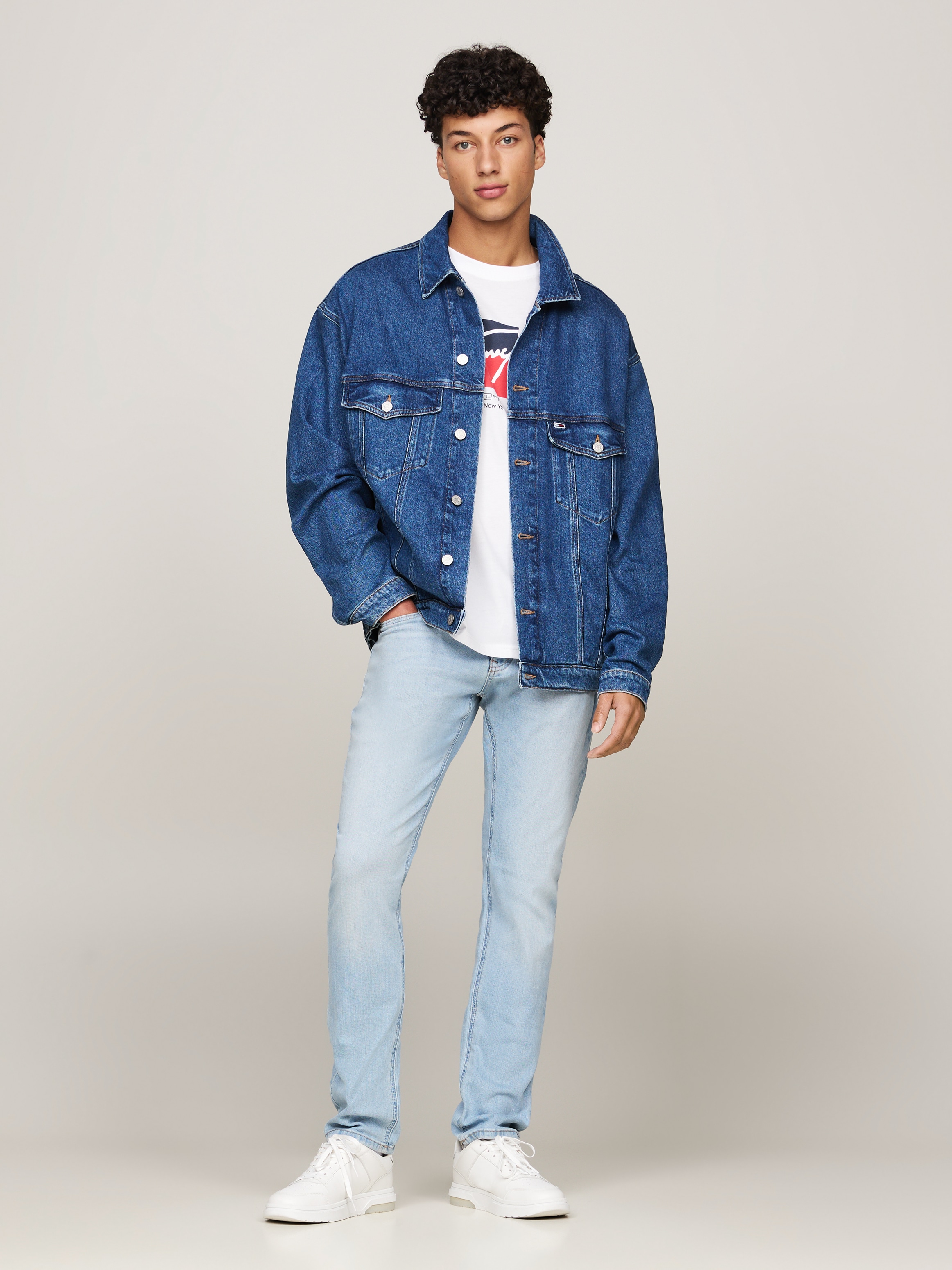 Tommy Jeans Slim-fit-Jeans »SCANTON SLIM«, mit Logoprägung