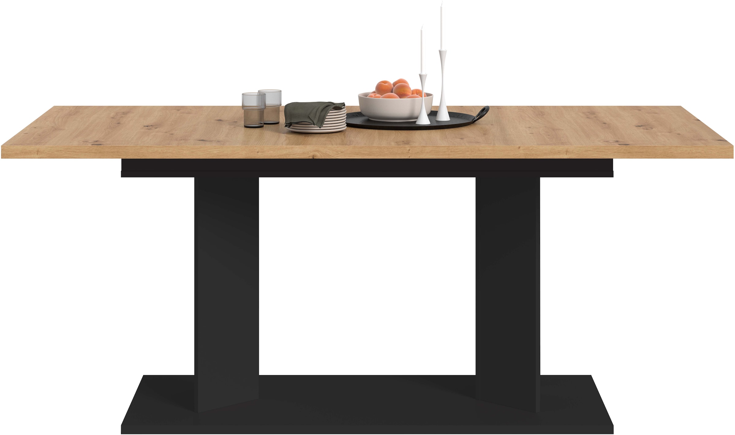 Home affaire Esstisch »GERO, 140-190 cm, 2-fach ausziehbar, Säulengestell« in verschiedenen Ausführungen erhältlich, 1 Stk. tlg. Tisch, Esstisch, Esszimmer, Esszimmertisch, Küchetisch, Bartisch