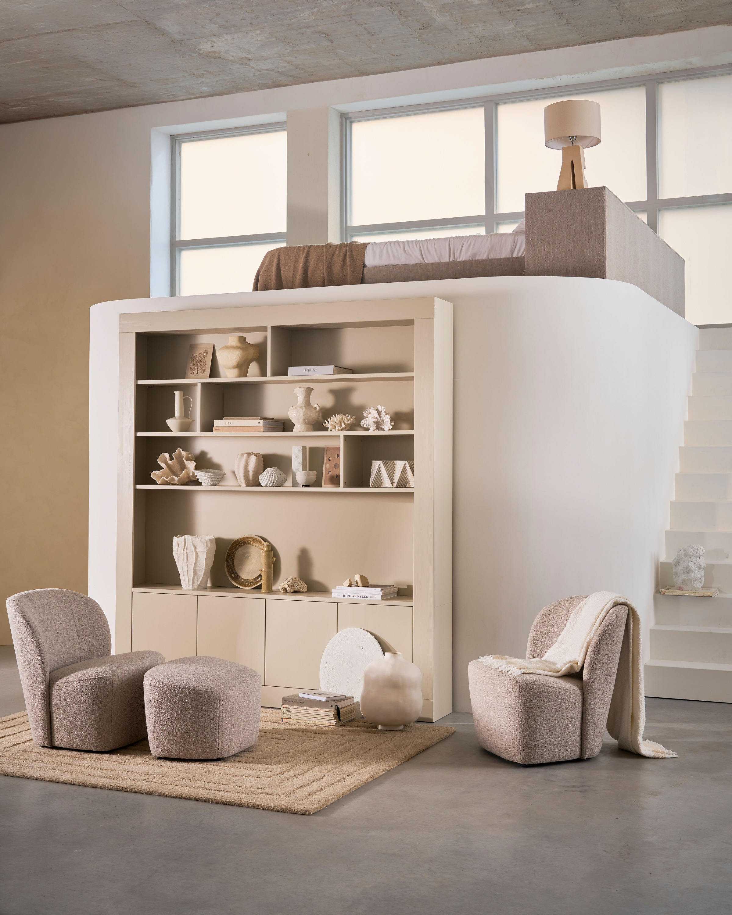 WOOOD Meuble mural »Wallcover FSC® Mix Kiefernholz mit Druckmechanismus 210x 31x 229 cm«