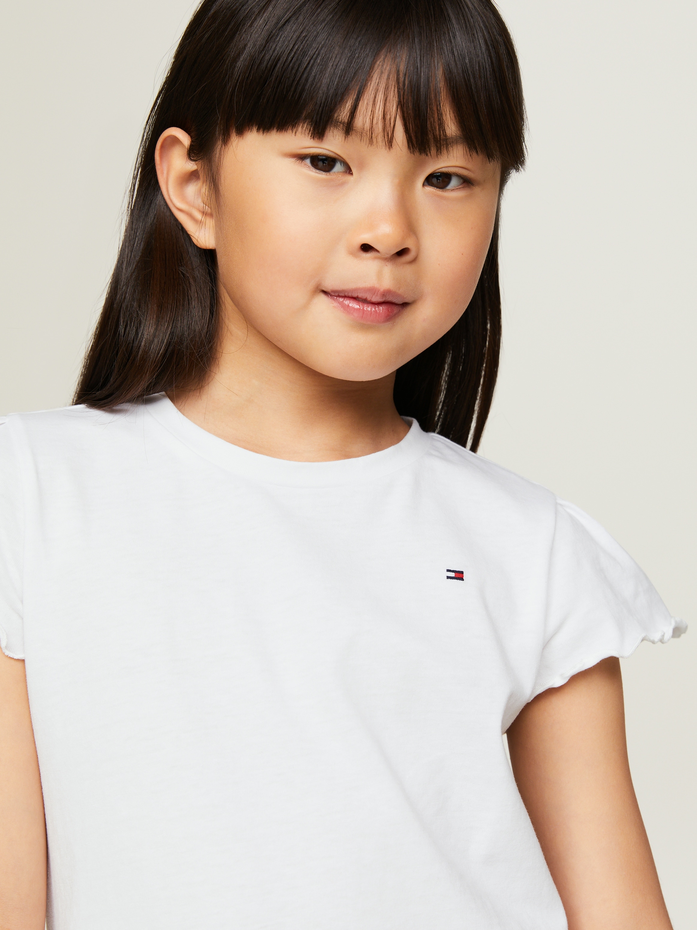 Tommy Hilfiger T-Shirt »ESSENTIAL RUFFLE SLEEVE TOP« mit gewelltem Ärmelabschluss