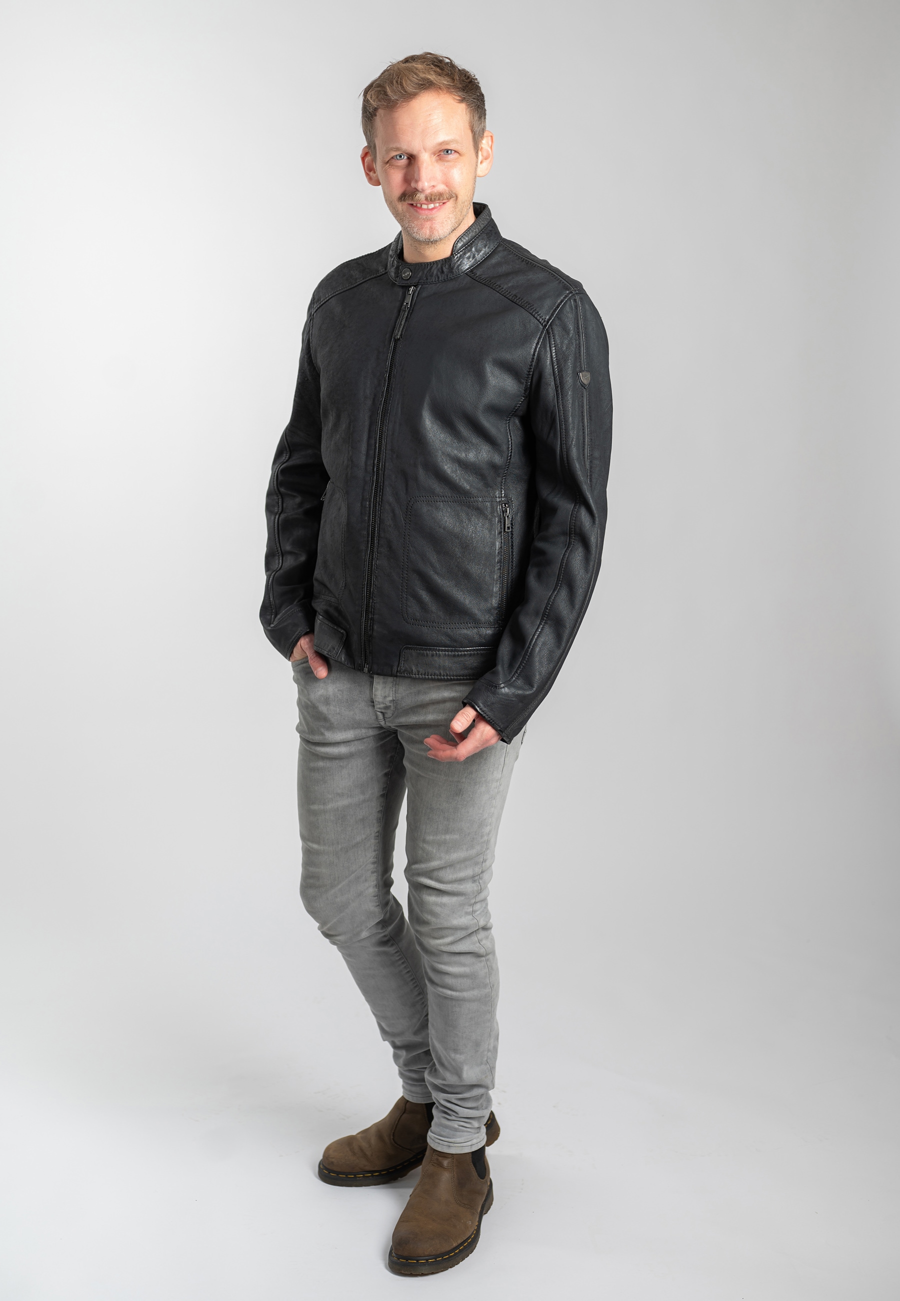 Mauritius Lederjacke »MMDeplu« mit Bikerkragen