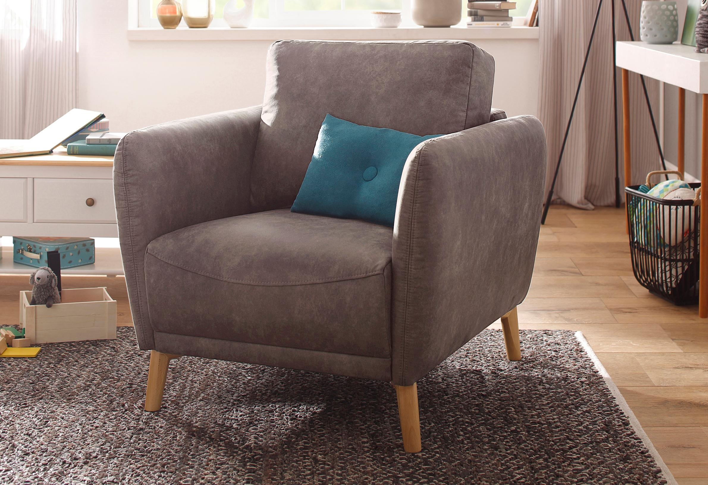 Image of Home affaire Sessel »Ida«, mit Holzfüssen und Armlehnen-Polsterung bei Ackermann Versand Schweiz