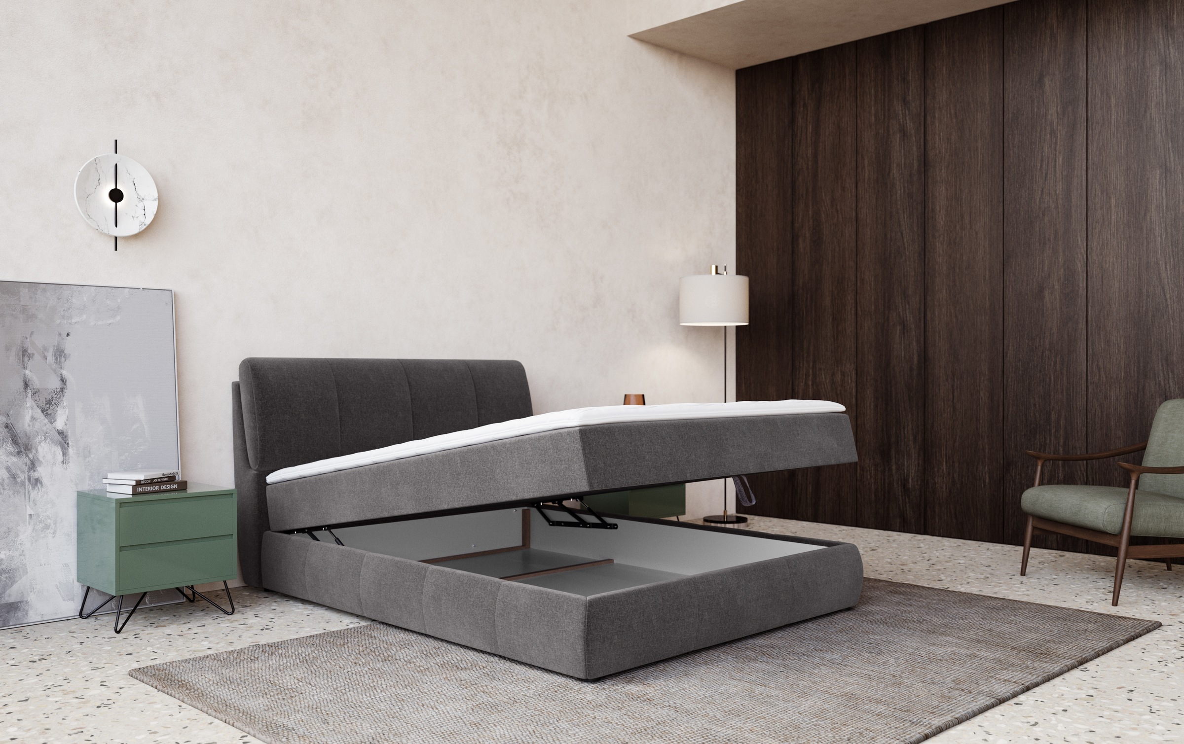 COTTA Boxbett »Cooper« inkl. Topper, Bettkasten und verstellbarem Kopfteil