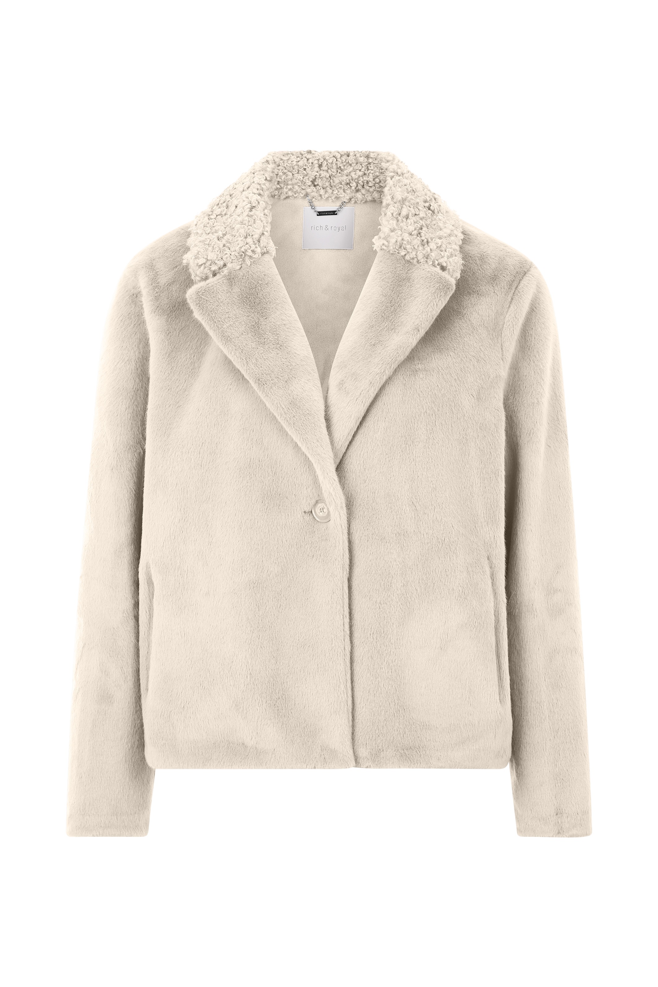 RICHROYAL Jackenblazer, Mit zwei verschiedenen Fellimitaten; mit seitlichen Taschen