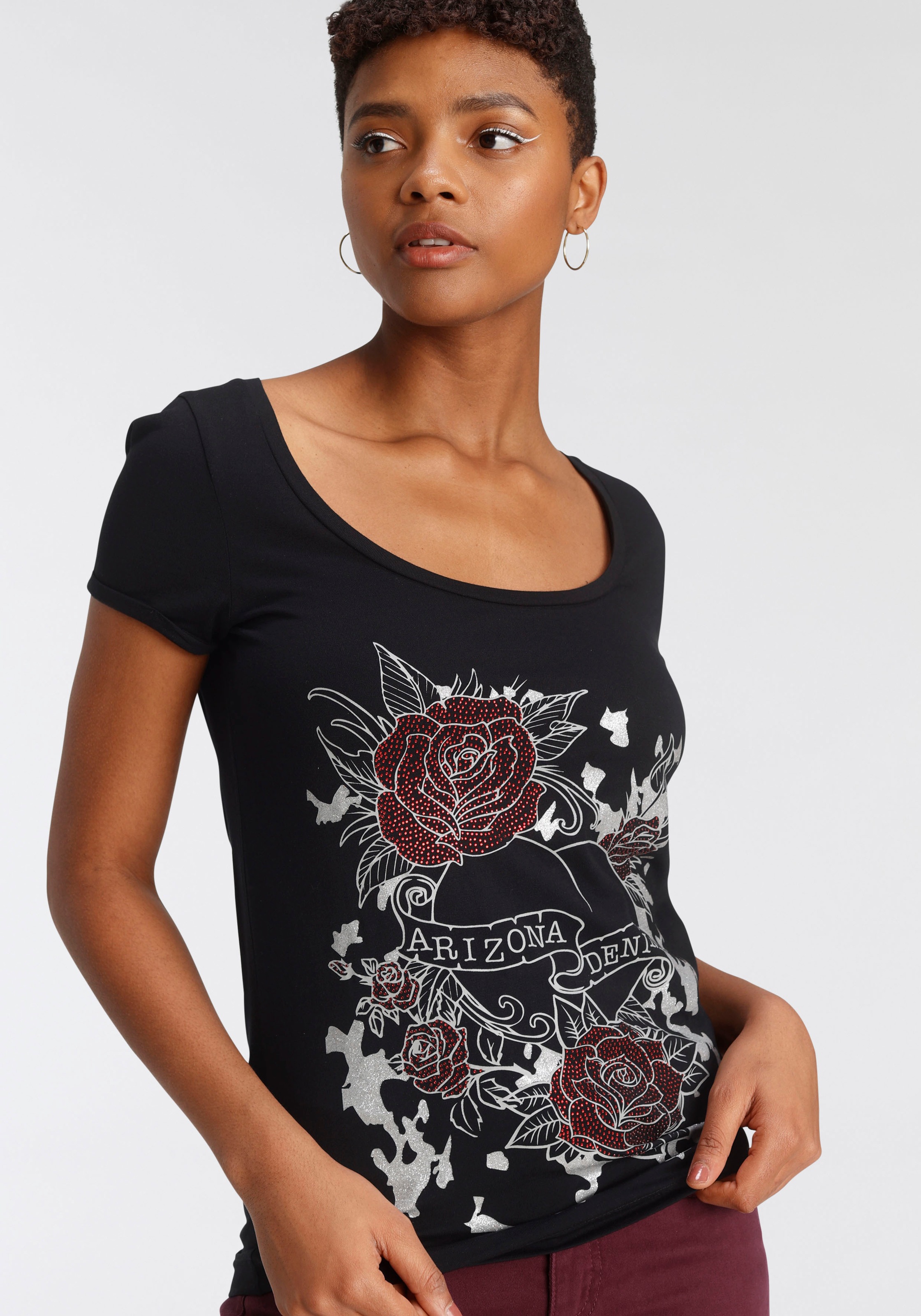 Image of Arizona T-Shirt, mit Glitzerprint und Strass-Steinchen bei Ackermann Versand Schweiz