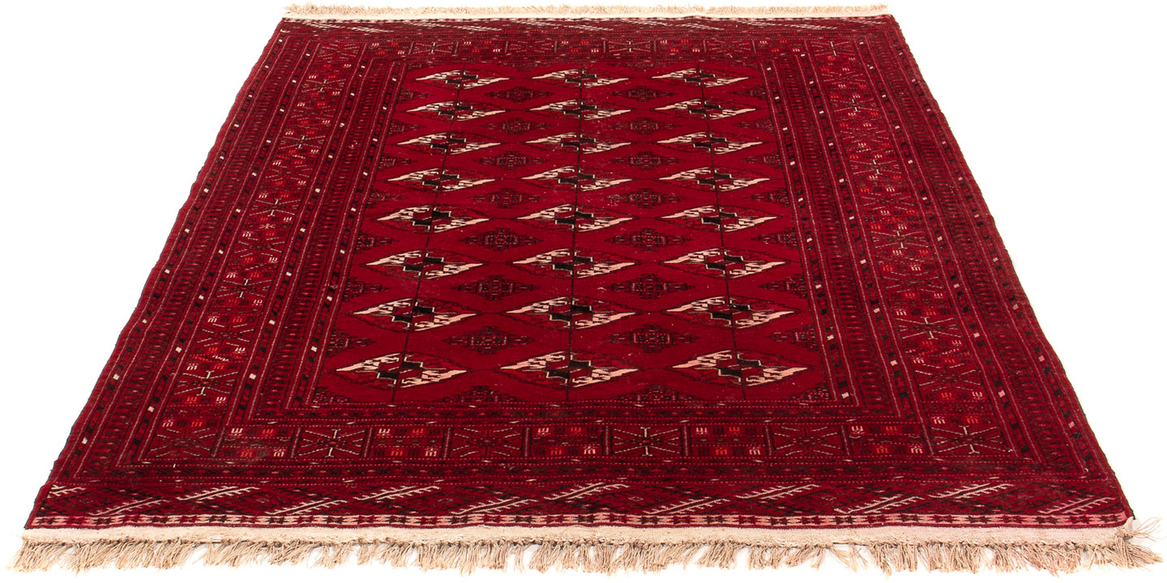Image of morgenland Orientteppich »Turkaman - 190 x 146 cm - dunkelrot«, rechteckig, 6 mm Höhe, Wohnzimmer, Handgeknüpft, Einzelstück mit Zertifikat bei Ackermann Versand Schweiz
