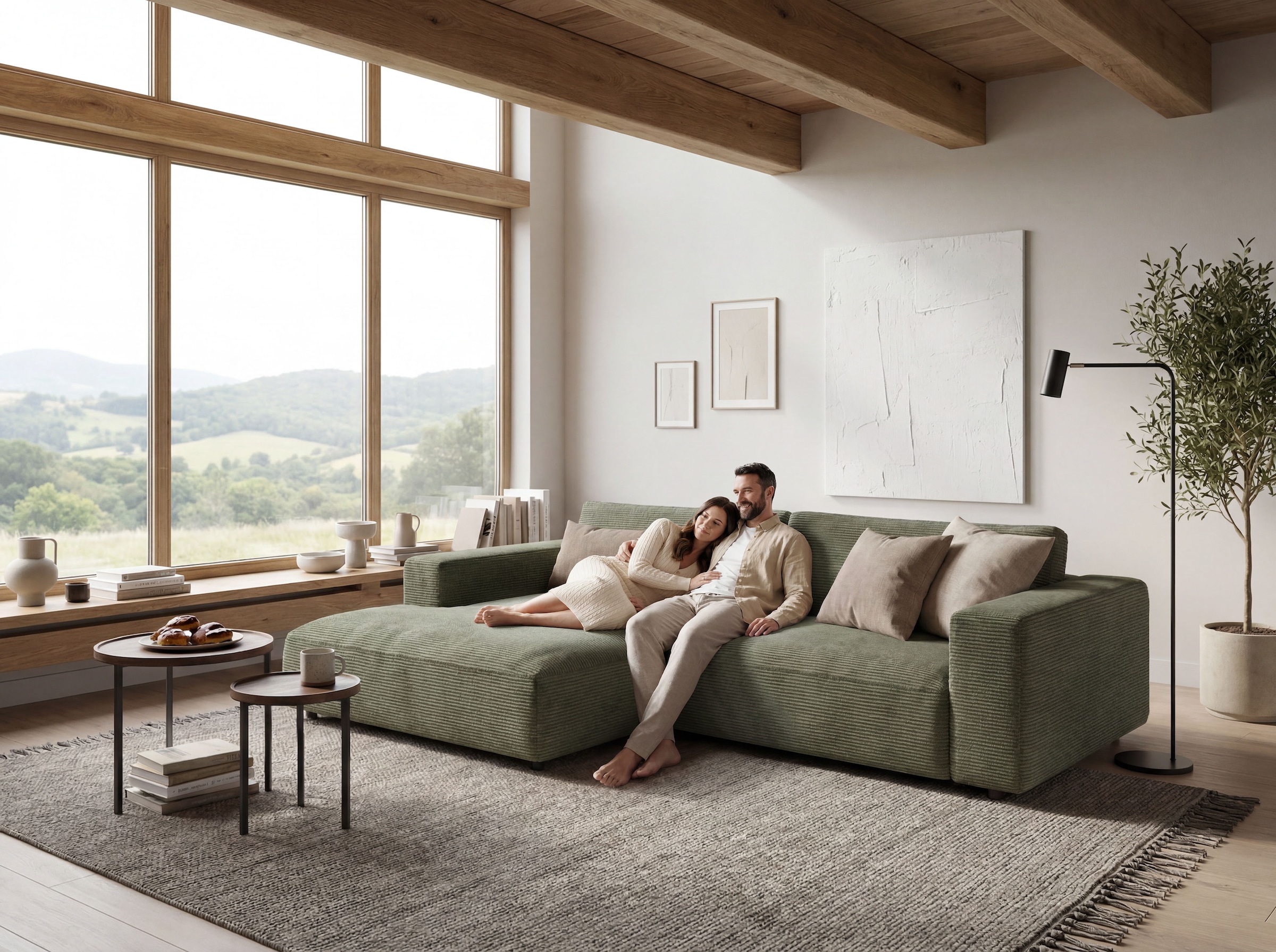 Musterring Canapé d'angle »MR LUCIA, Charakterstarker Lounge-Komfort von Musterring« Fauteuil XXL, coussins de qualité supérieure et look intemporel