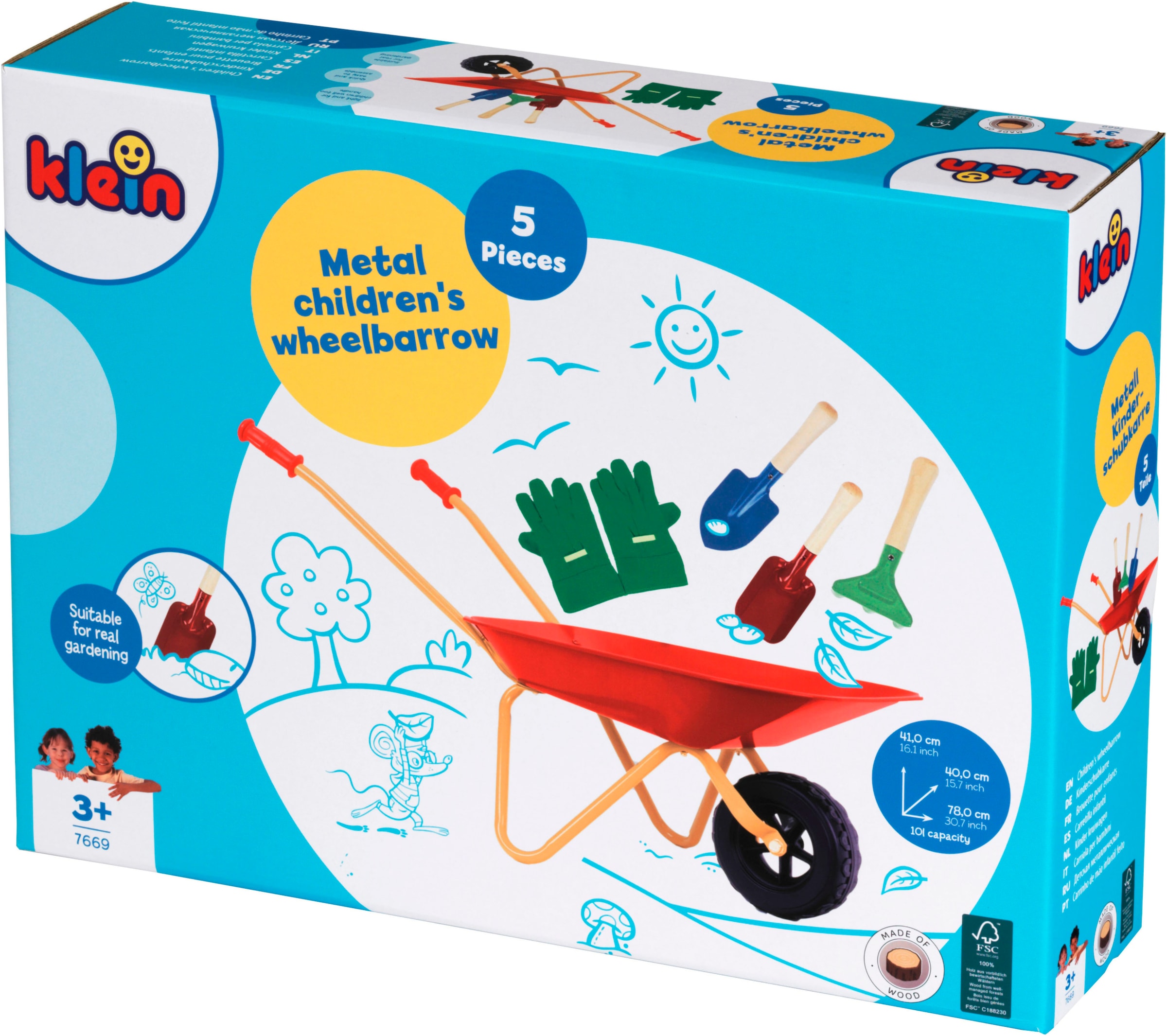 Klein Brouette »Metallschubkarre mit Zubehör« für Kinder, aus Metall