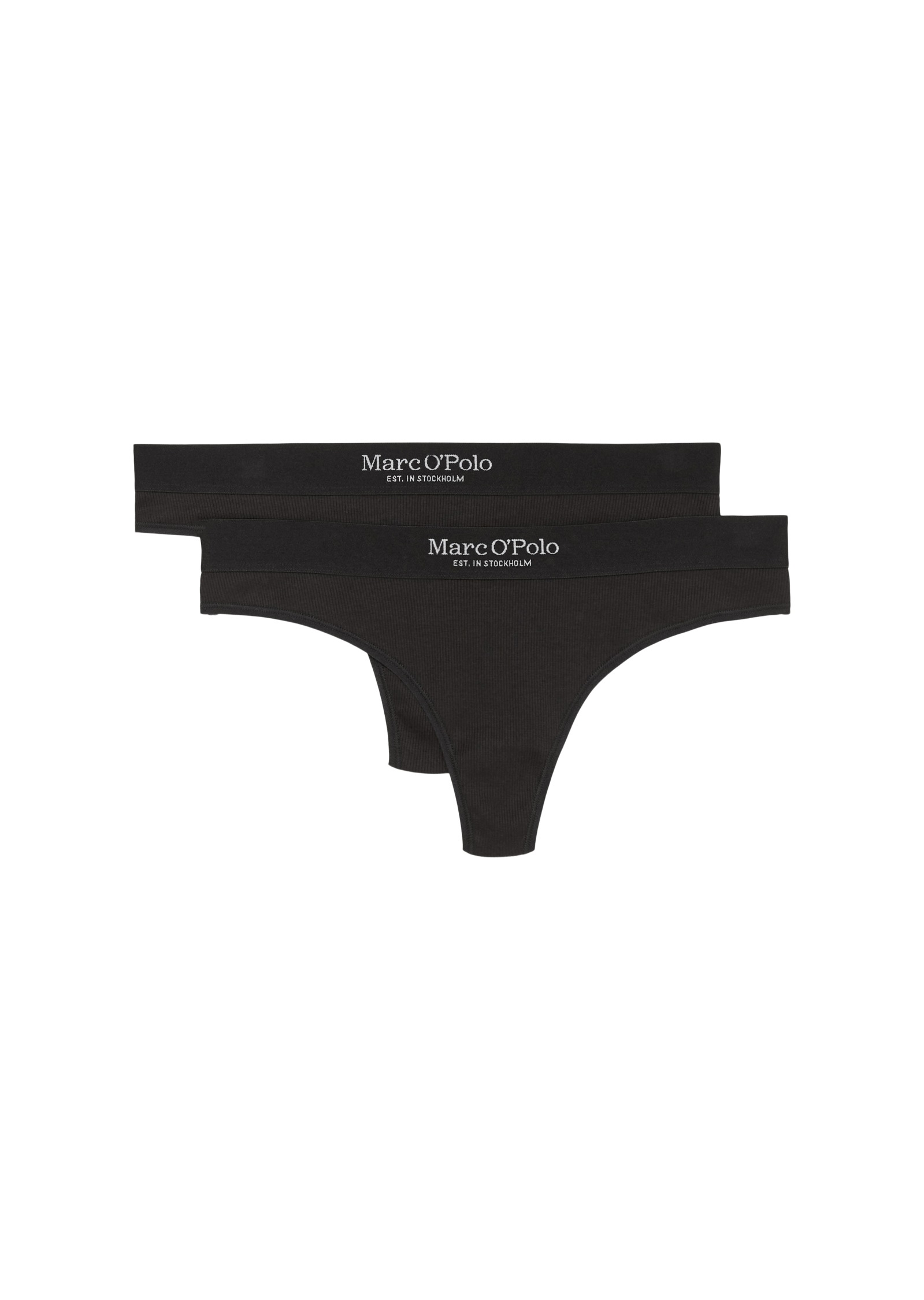 Image of Marc OPolo Tanga "Iconic Rib" 2er Pack, elastisch, Feinripp, Cotton-Mix, weich