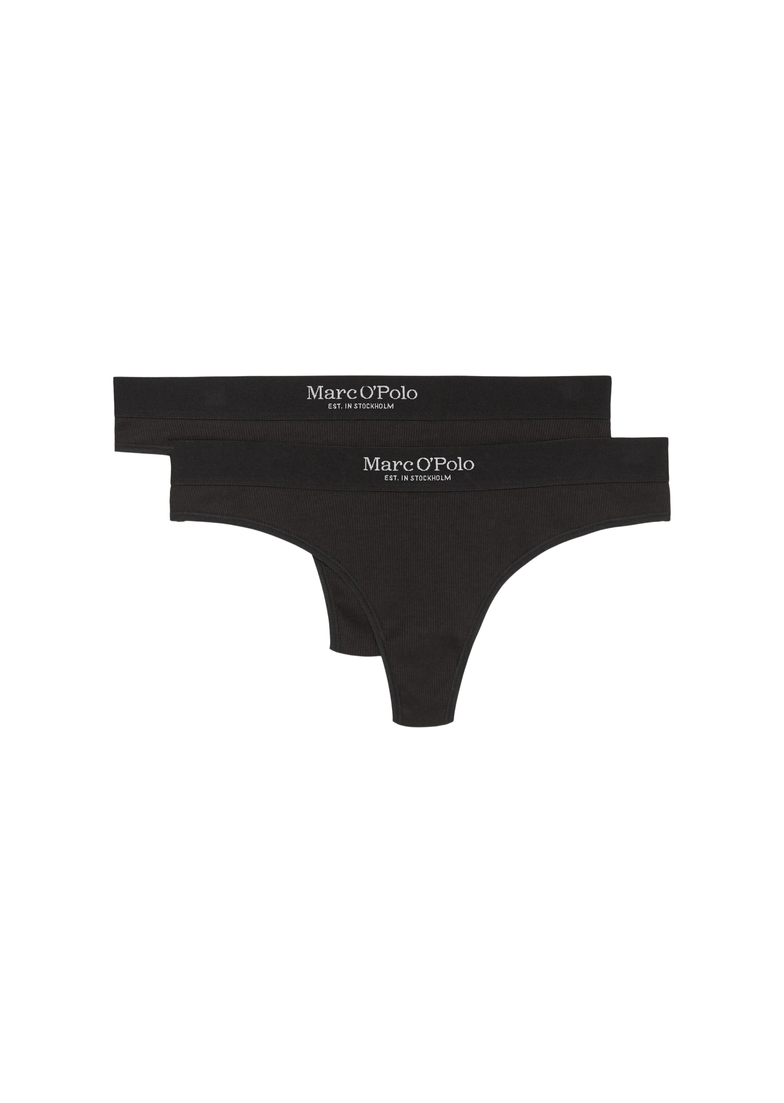 Image of Marc OPolo Tanga "Iconic Rib" elastisch, Feinripp, Cotton-Mix, weich